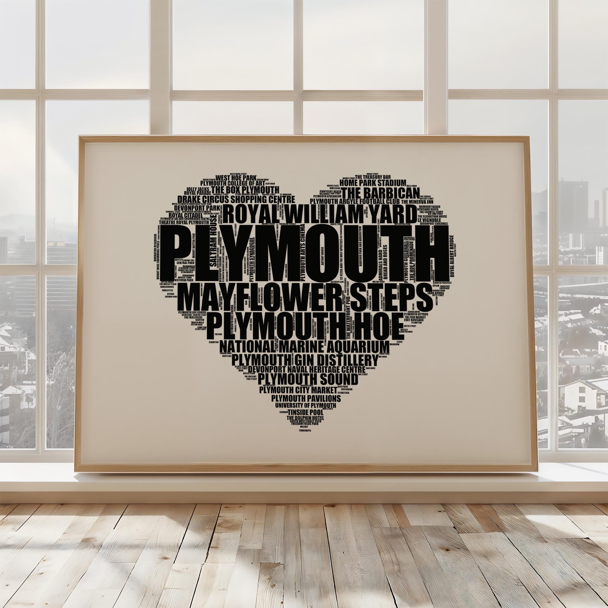 Plymouth - Premium Typographic Word Cloud Prints, Posters & Gifts