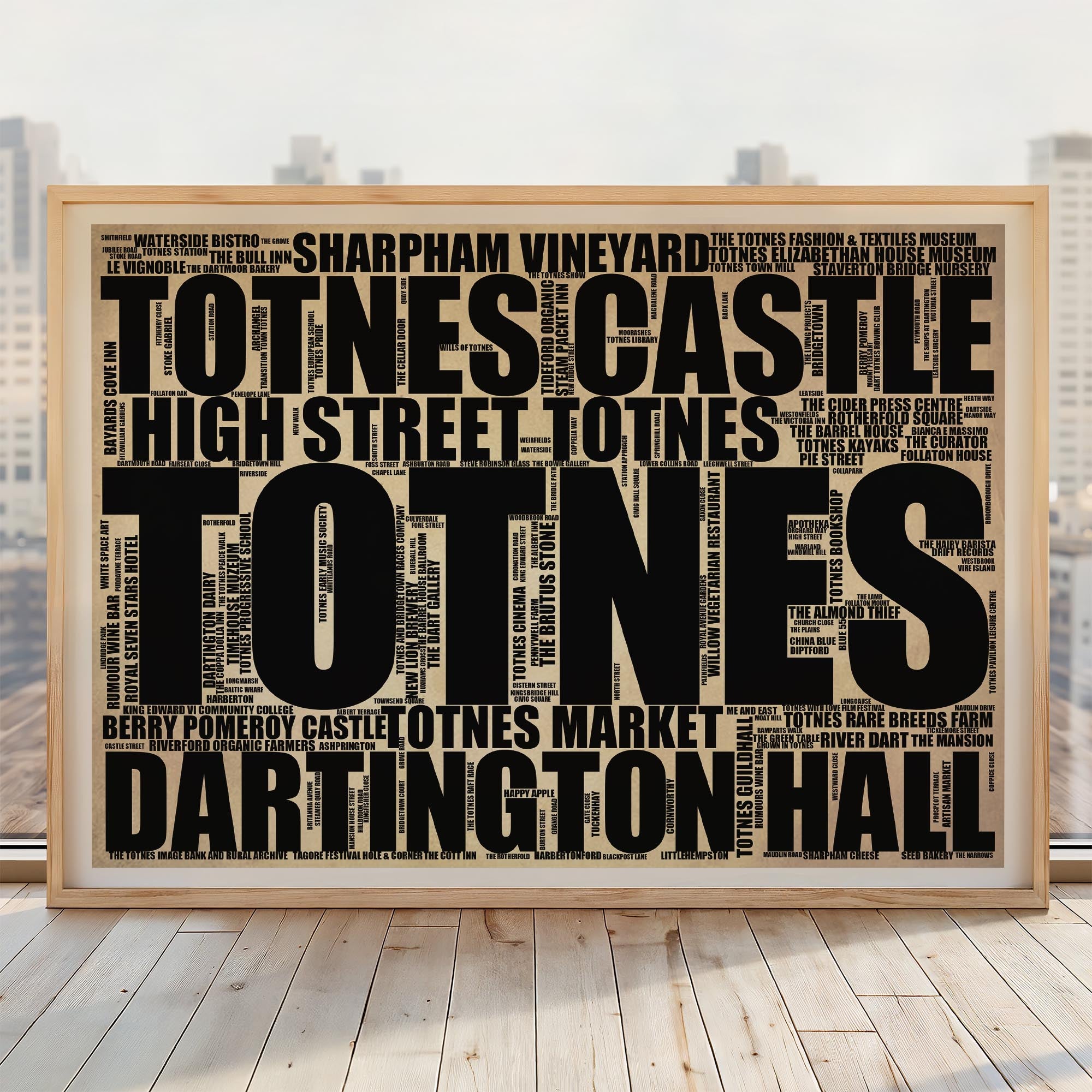 Totnes - Premium Typographic Word Cloud Prints, Posters & Gifts