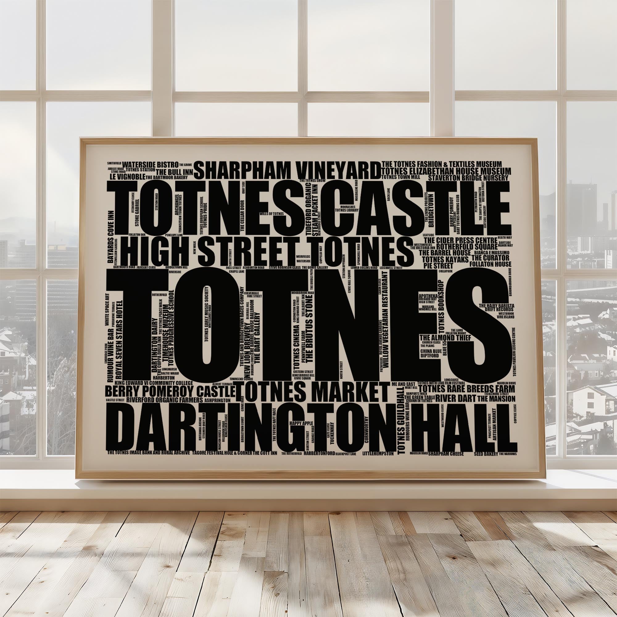 Totnes - Premium Typographic Word Cloud Prints, Posters & Gifts