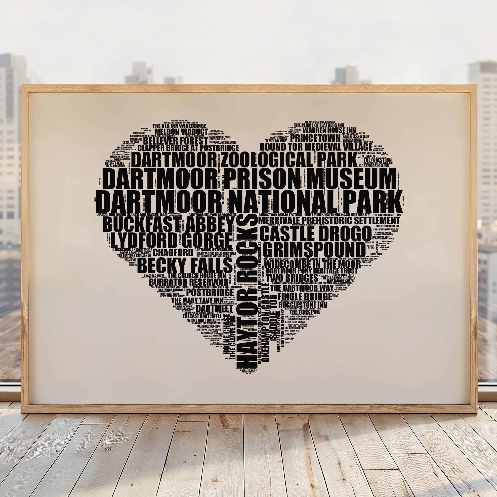 Dartmoor National Park - Premium Typographic Word Cloud Prints, Posters & Gifts