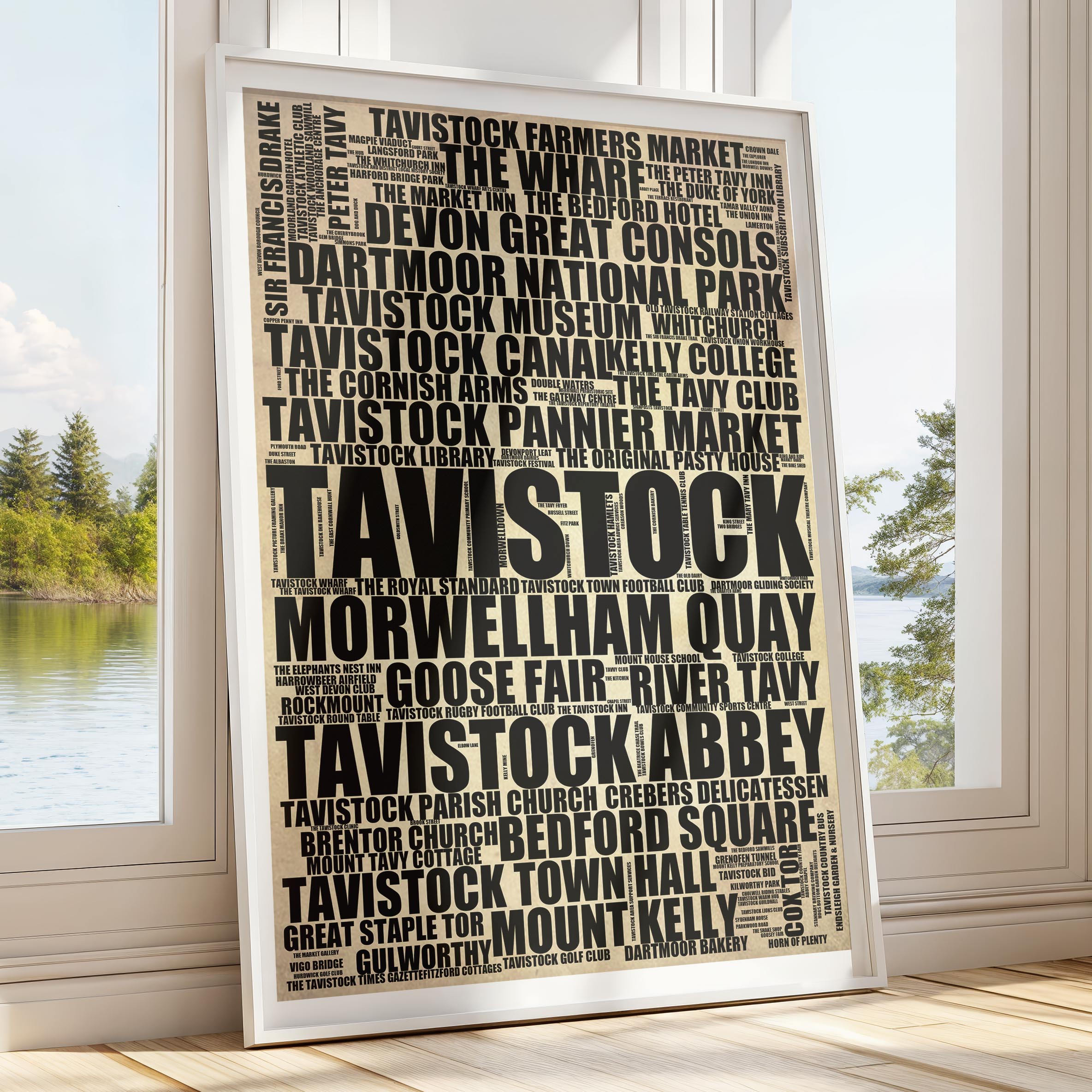 Tavistock - Premium Typographic Word Cloud Prints, Posters & Gifts