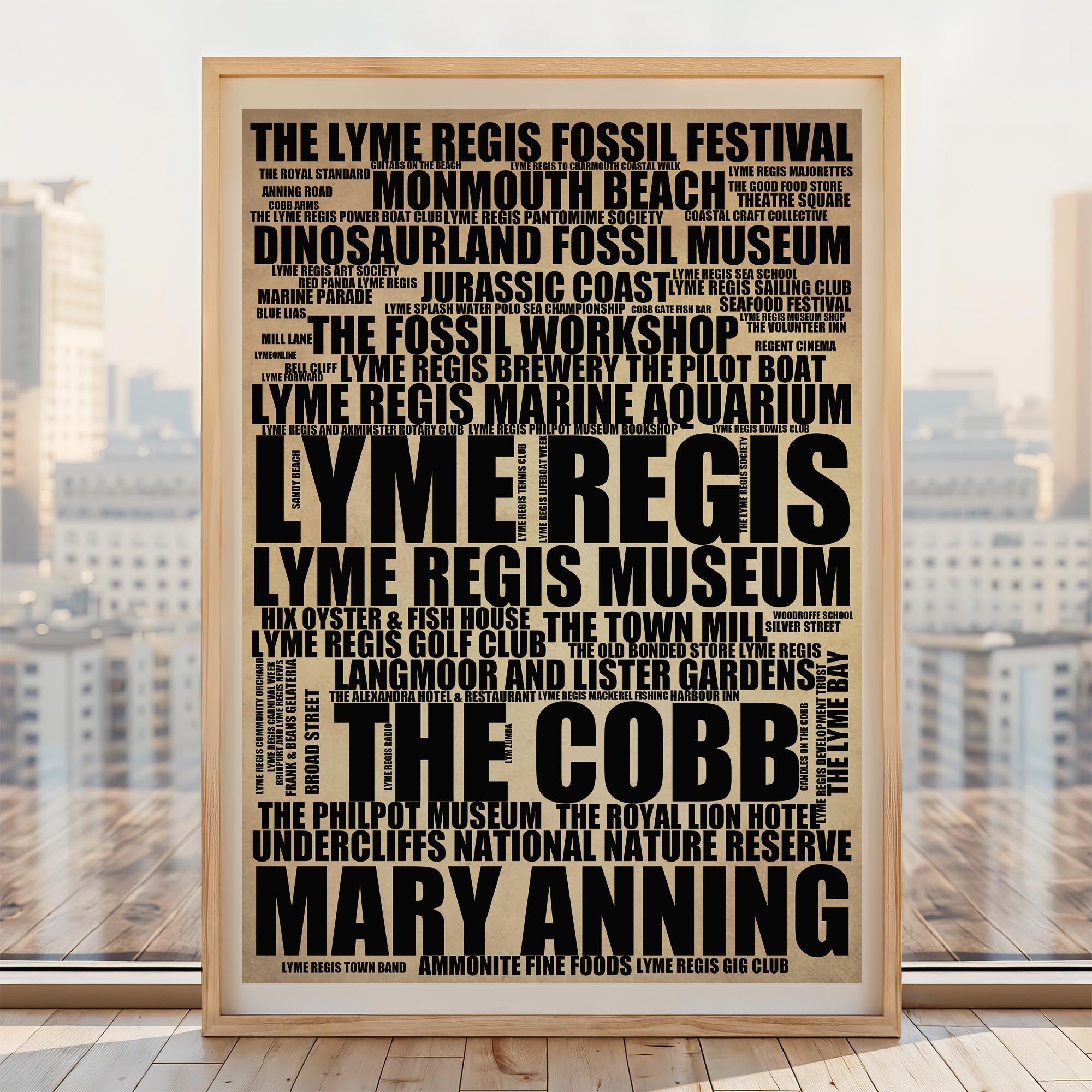 Lyme Regis - Premium Typographic Word Cloud Prints, Posters & Gifts