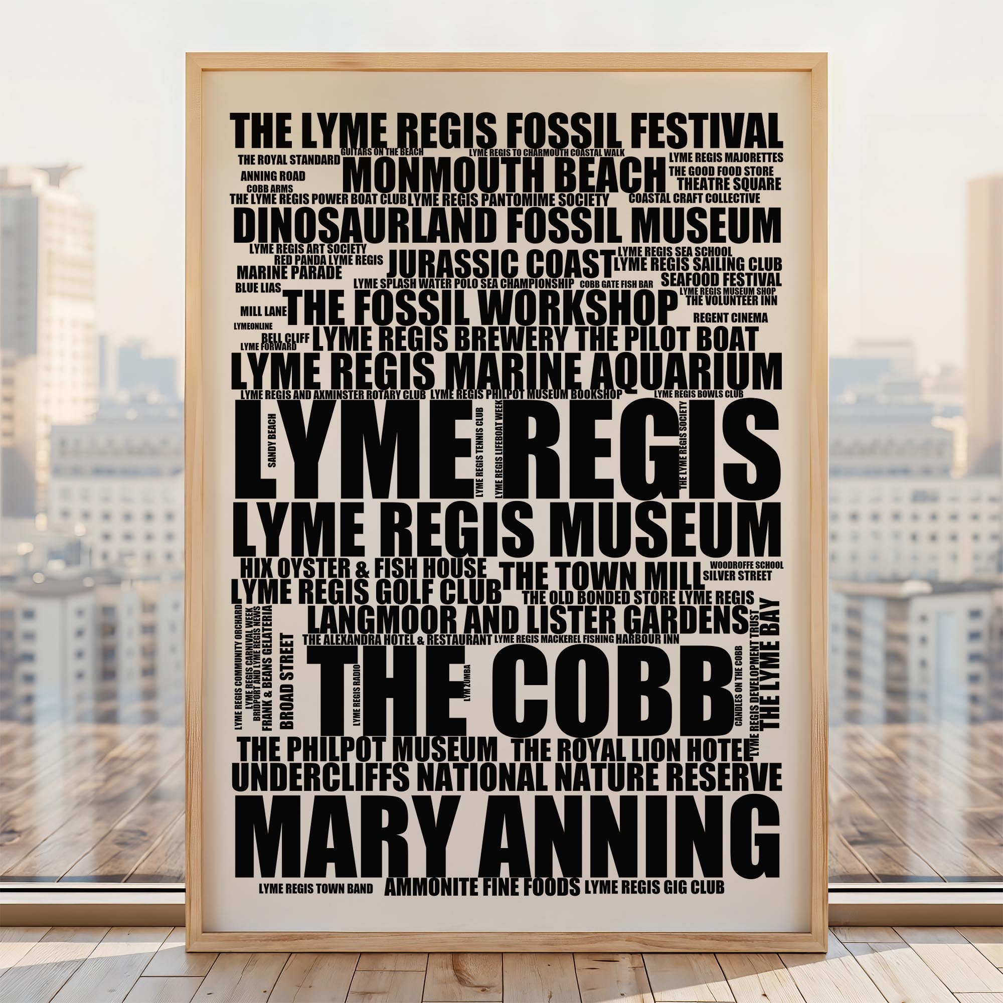 Lyme Regis - Premium Typographic Word Cloud Prints, Posters & Gifts