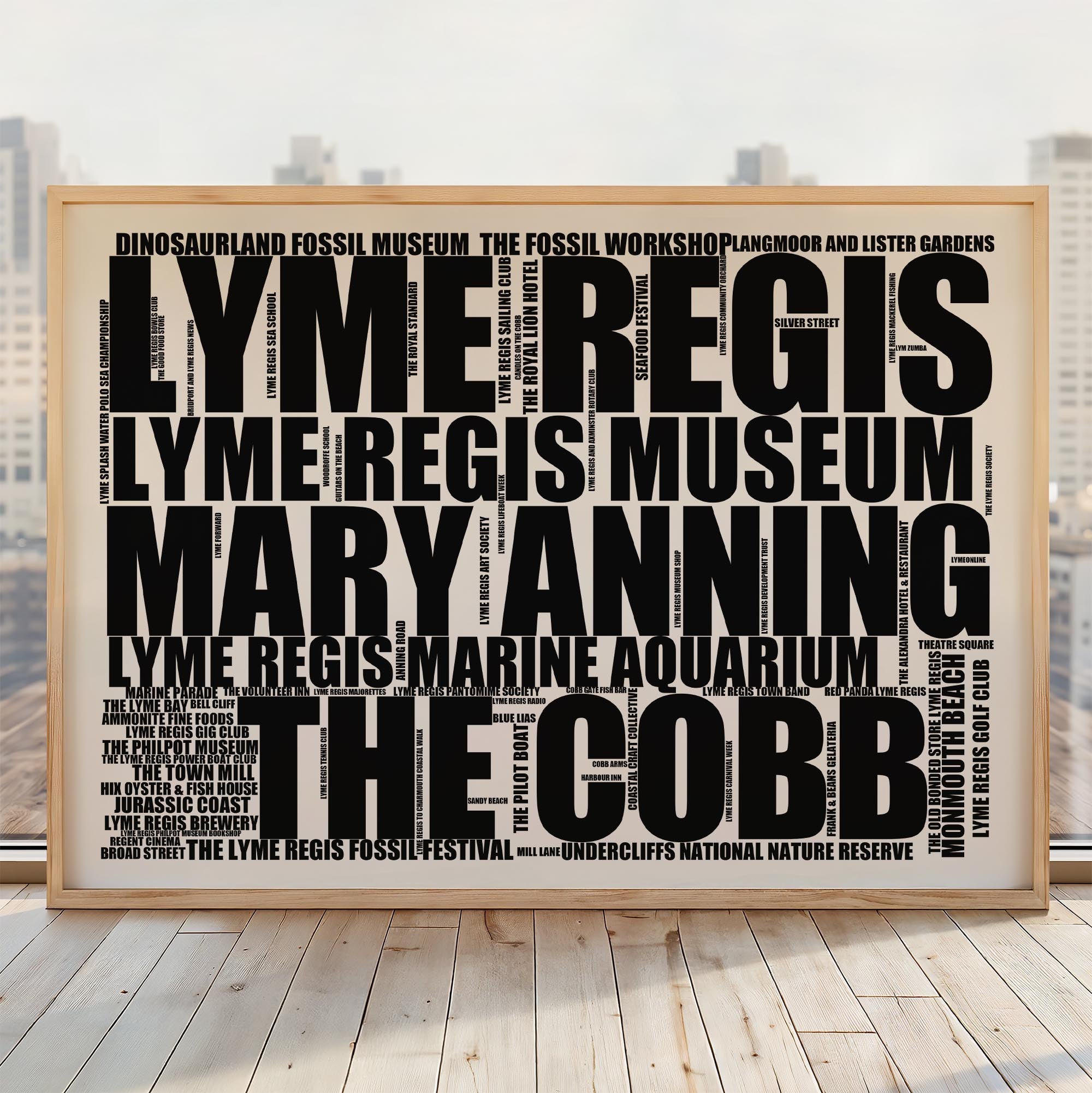 Lyme Regis - Premium Typographic Word Cloud Prints, Posters & Gifts