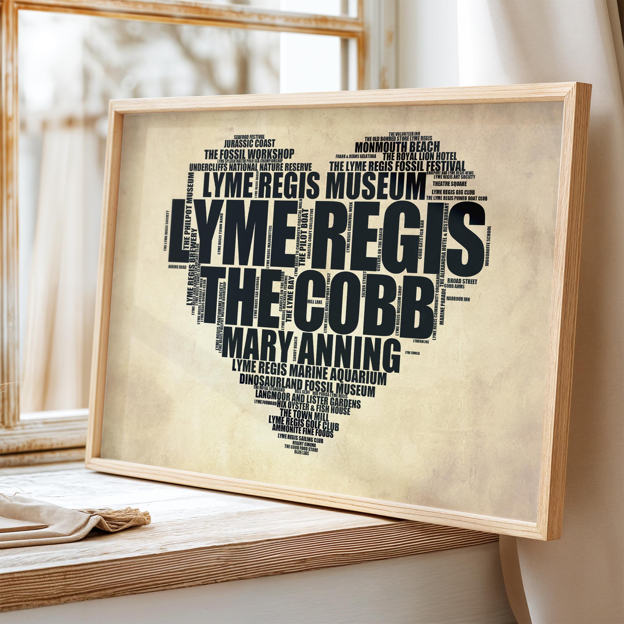 Lyme Regis - Premium Typographic Word Cloud Prints, Posters & Gifts