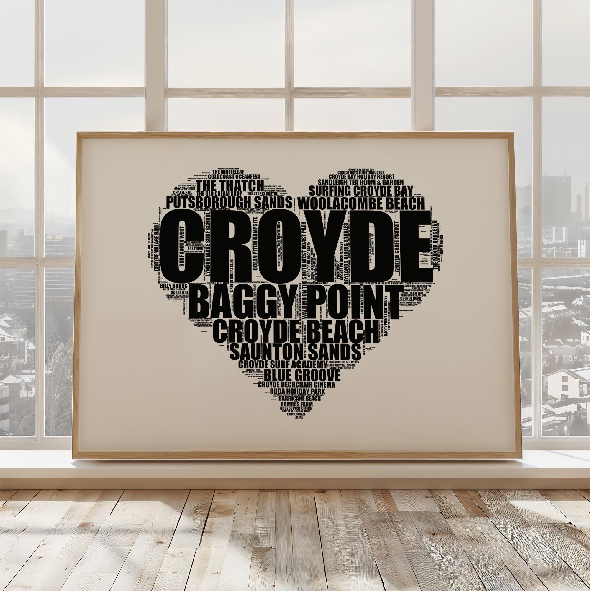 Croyde - Premium Typographic Word Cloud Prints, Posters & Gifts