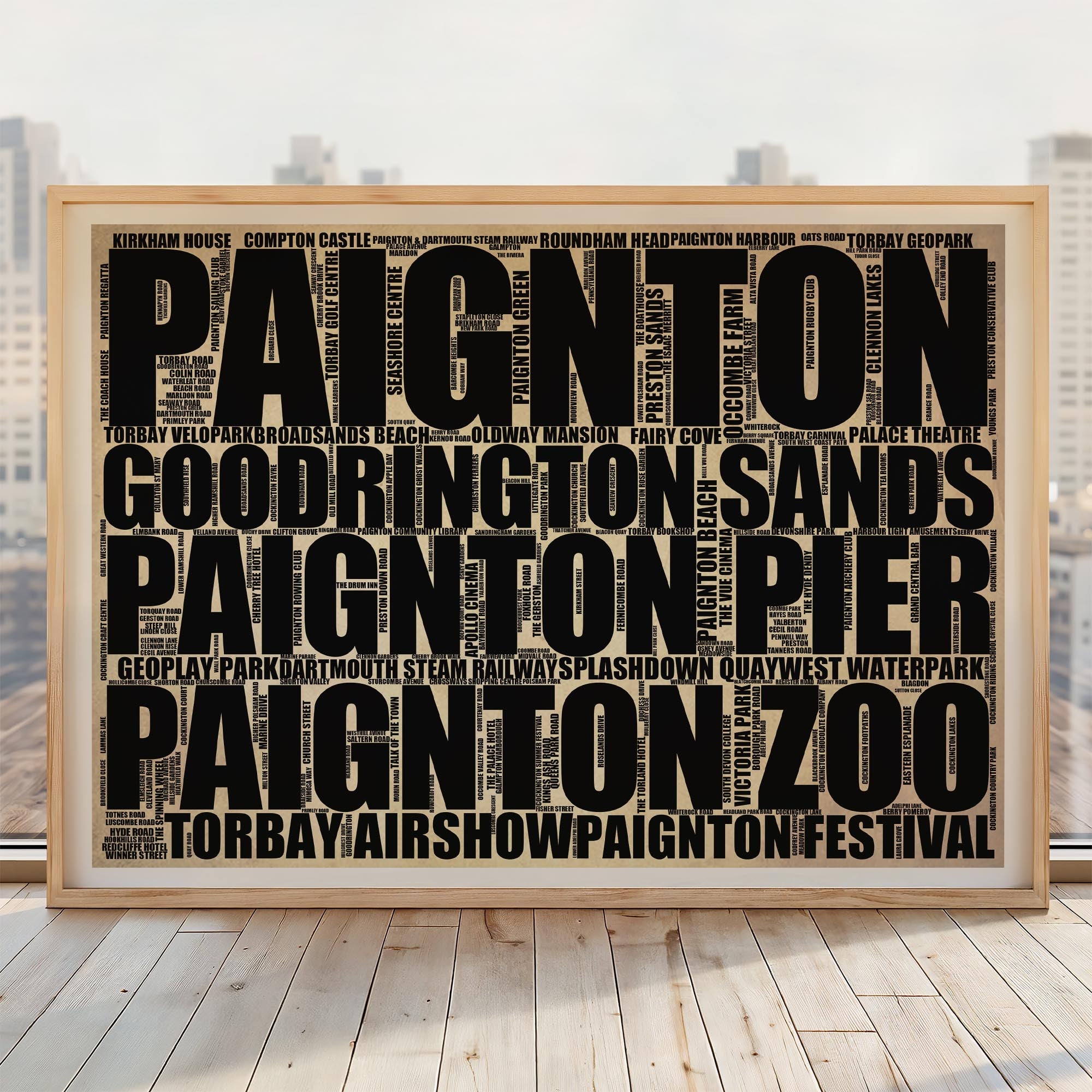 Paignton - Premium Typographic Word Cloud Prints, Posters & Gifts