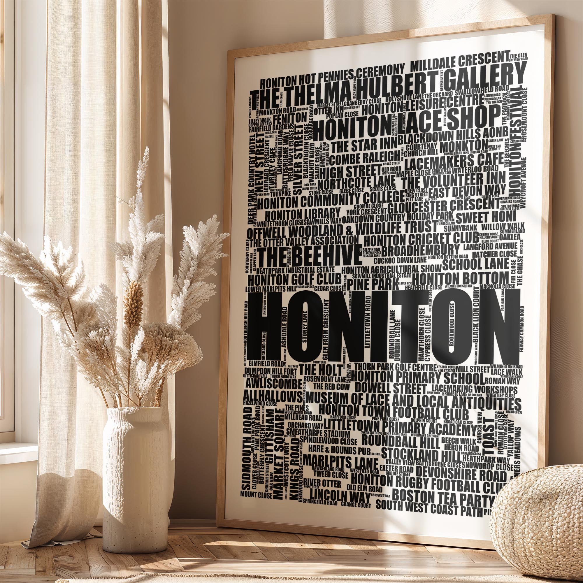 Honiton - Premium Typographic Word Cloud Prints, Posters & Gifts