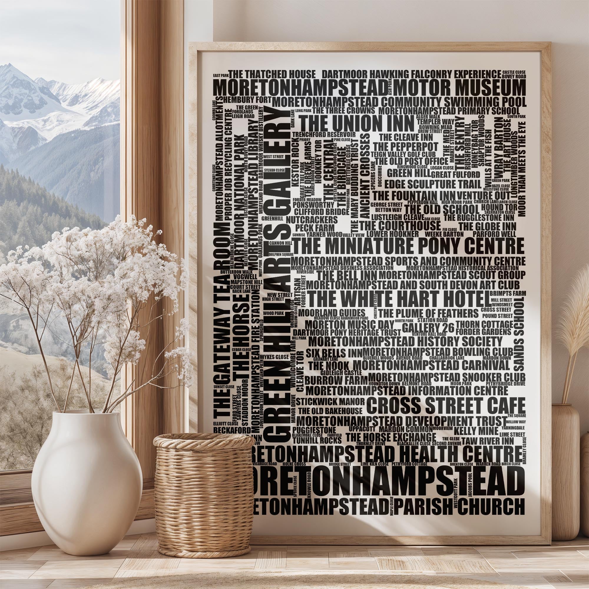 Moretonhampstead - Premium Typographic Word Cloud Prints, Posters & Gifts