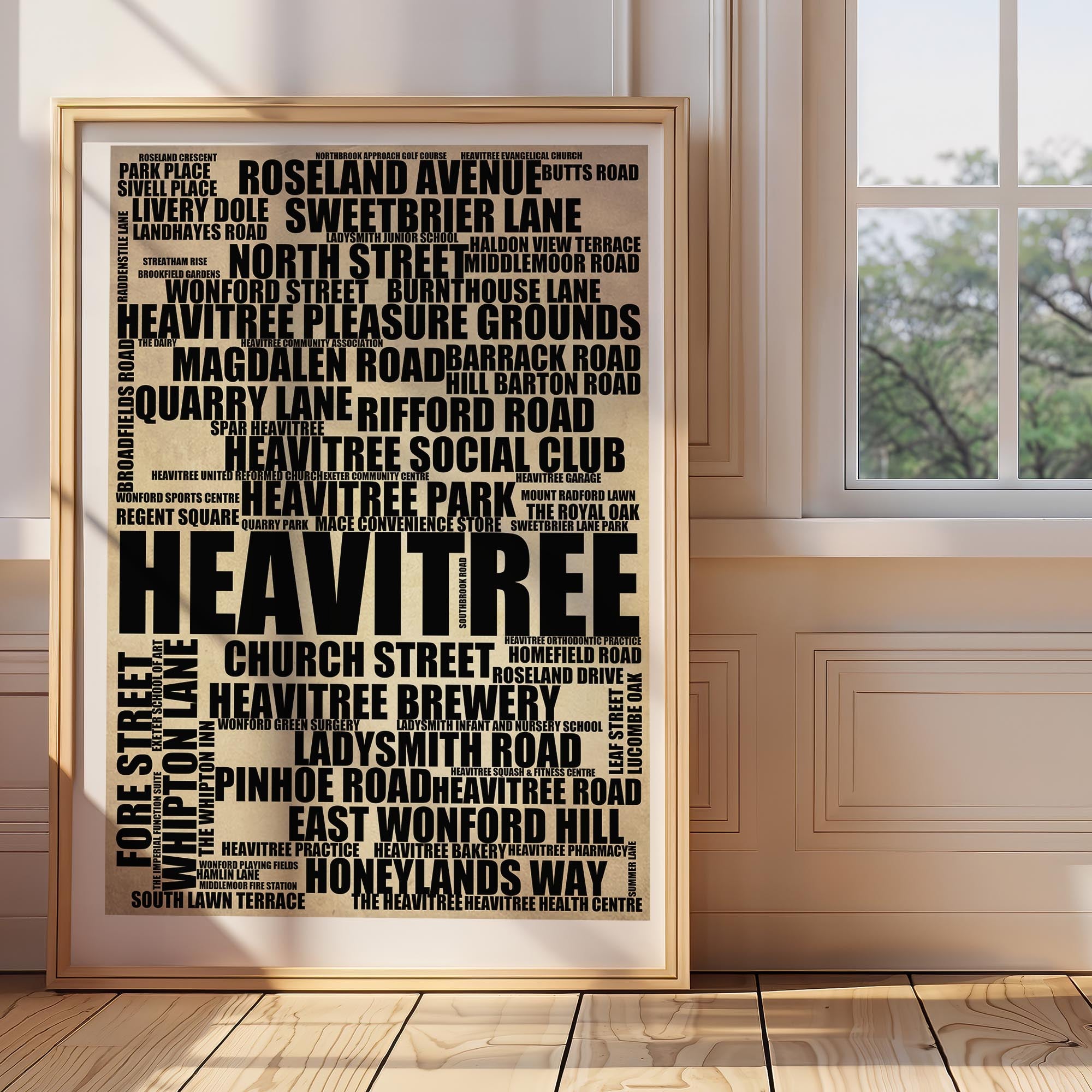 Heavitree - Premium Typographic Word Cloud Prints, Posters & Gifts