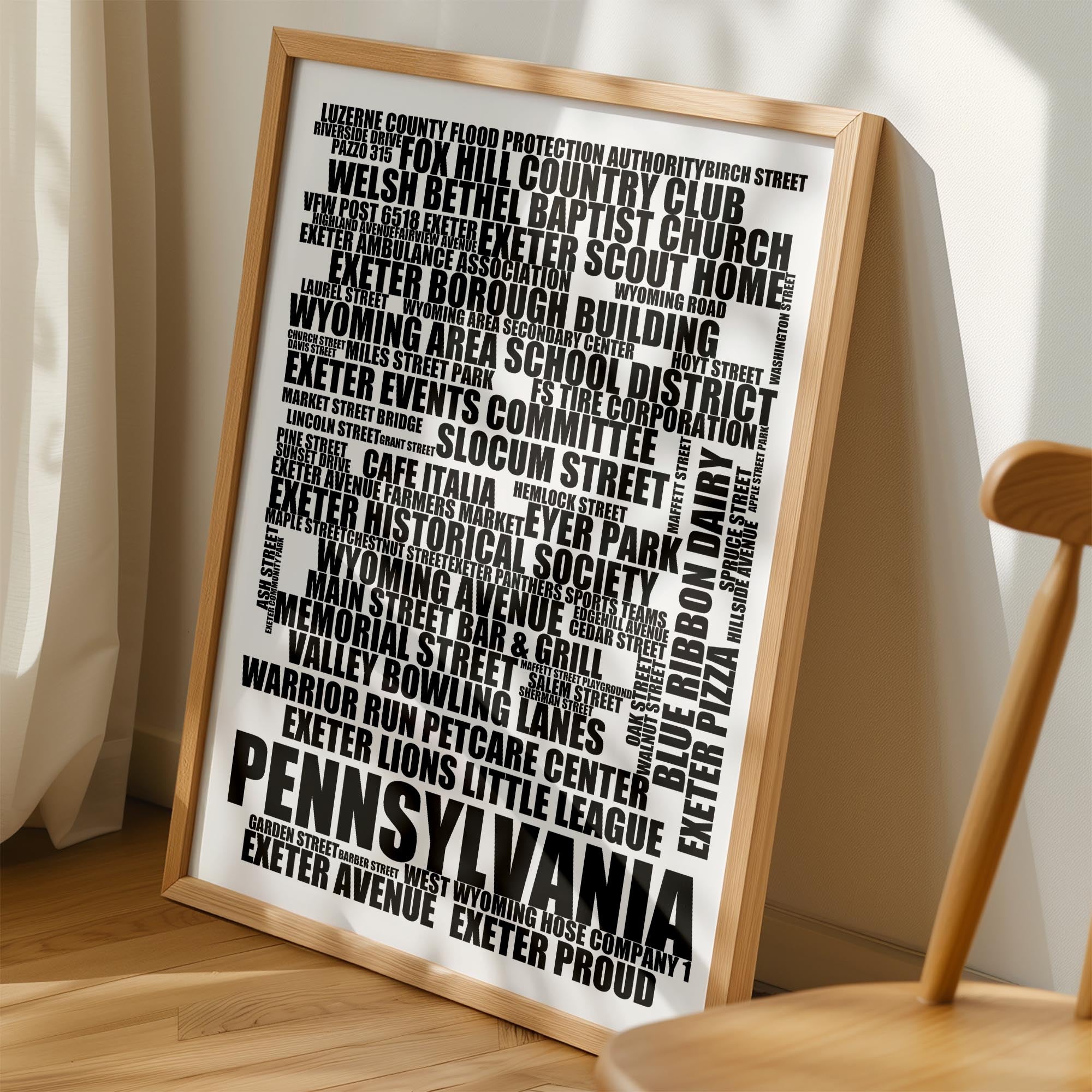 Pennsylvania - Premium Typographic Word Cloud Prints, Posters & Gifts