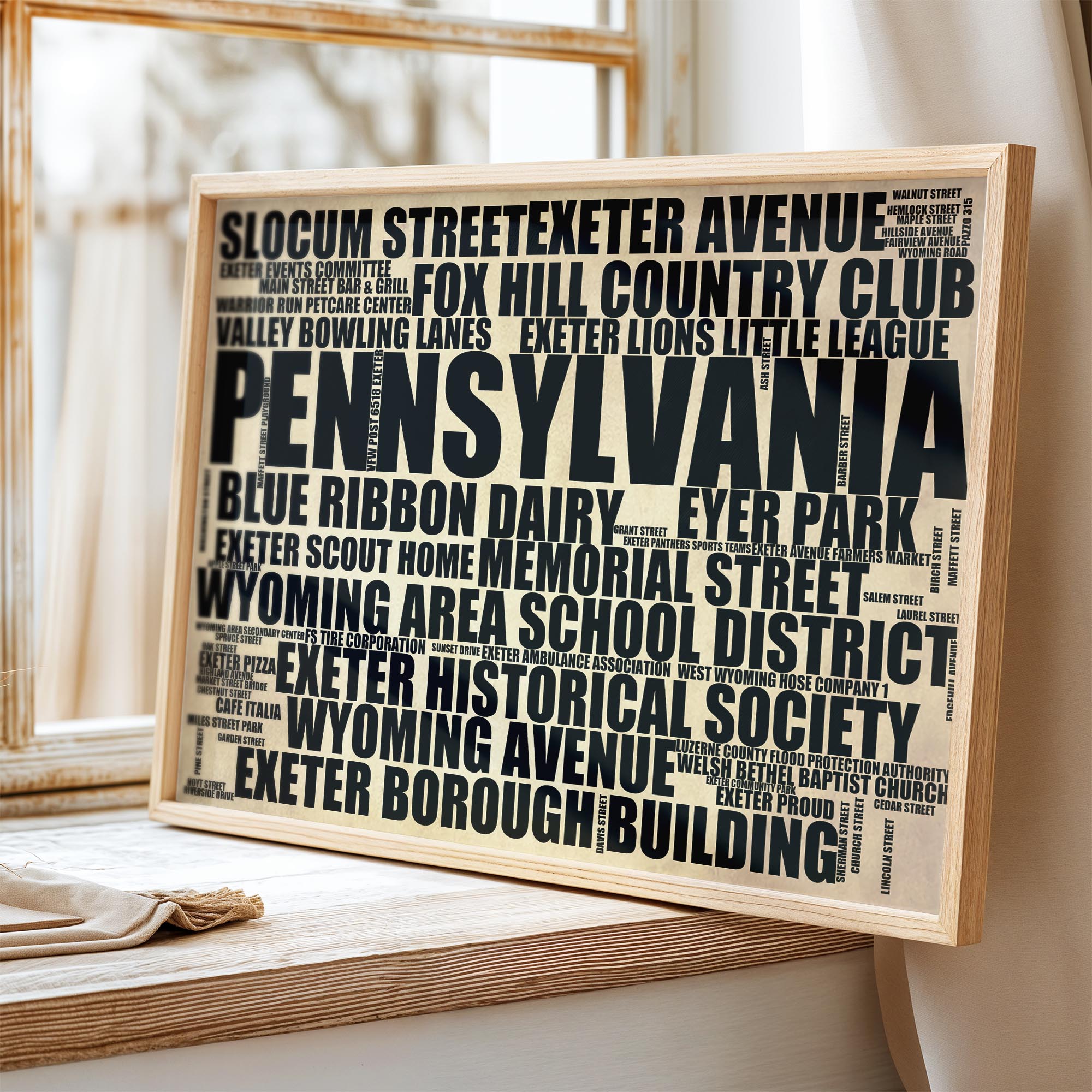 Pennsylvania - Premium Typographic Word Cloud Prints, Posters & Gifts
