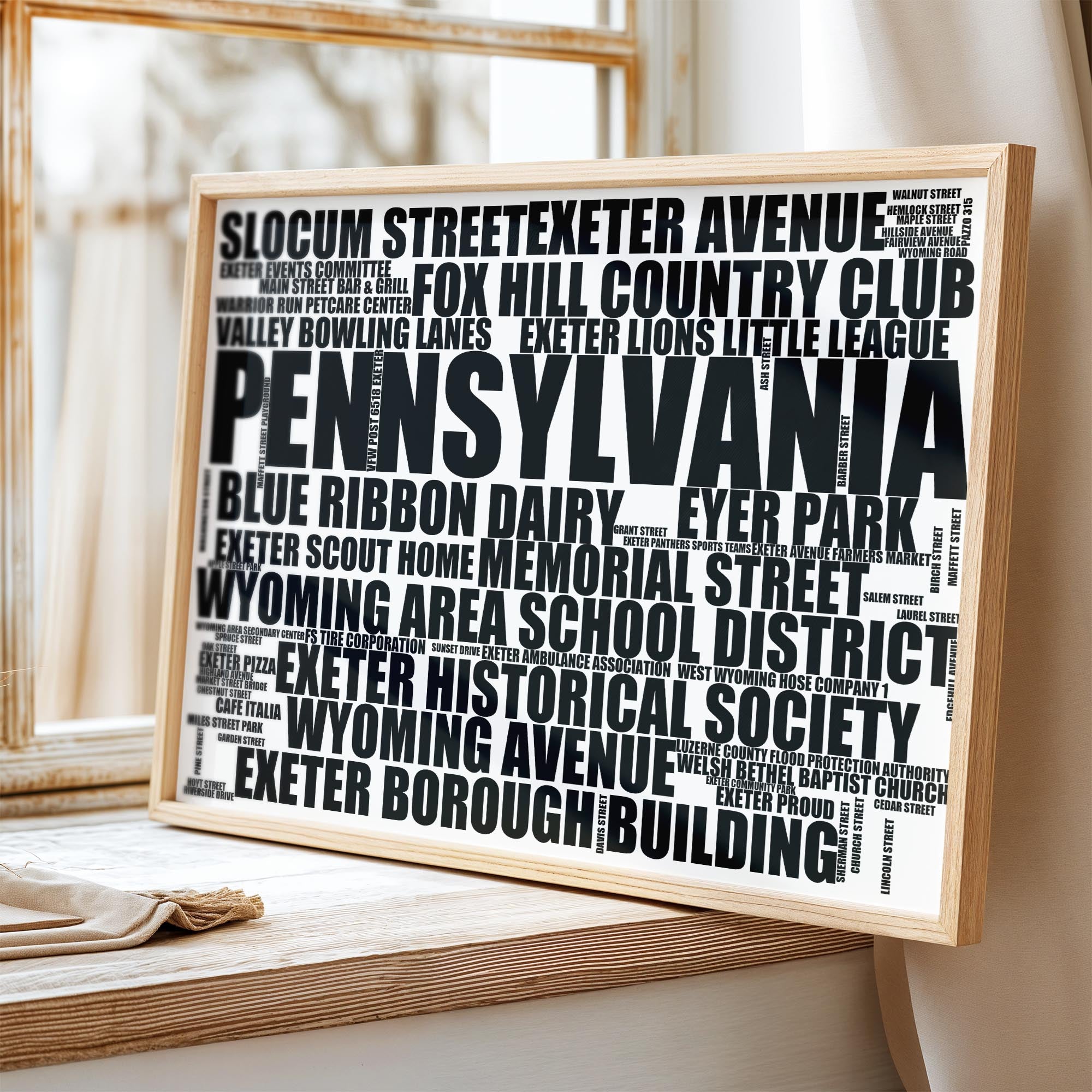 Pennsylvania - Premium Typographic Word Cloud Prints, Posters & Gifts