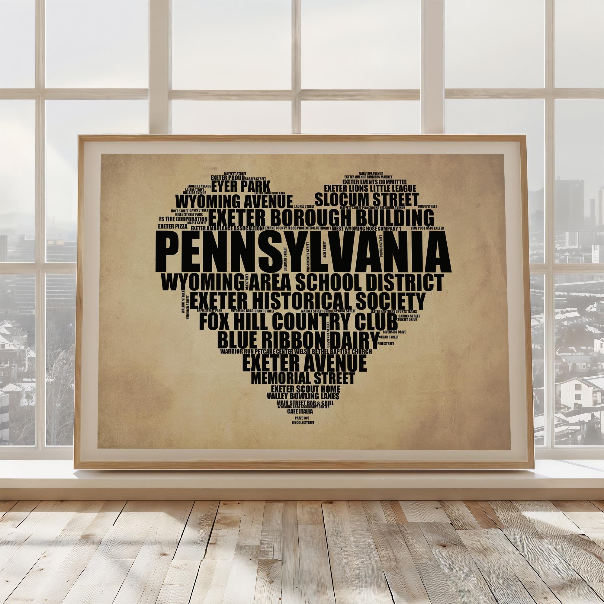 Pennsylvania - Premium Typographic Word Cloud Prints, Posters & Gifts