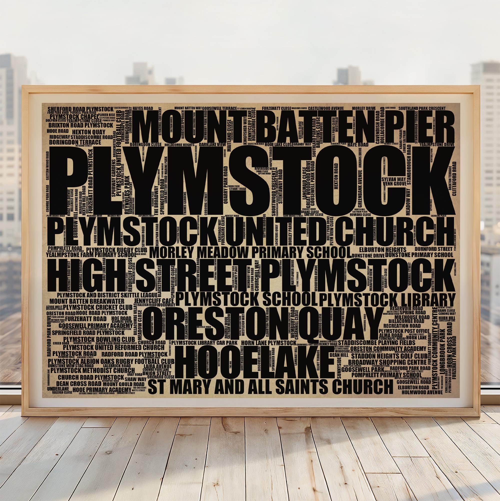 Plymstock - Premium Typographic Word Cloud Prints, Posters & Gifts