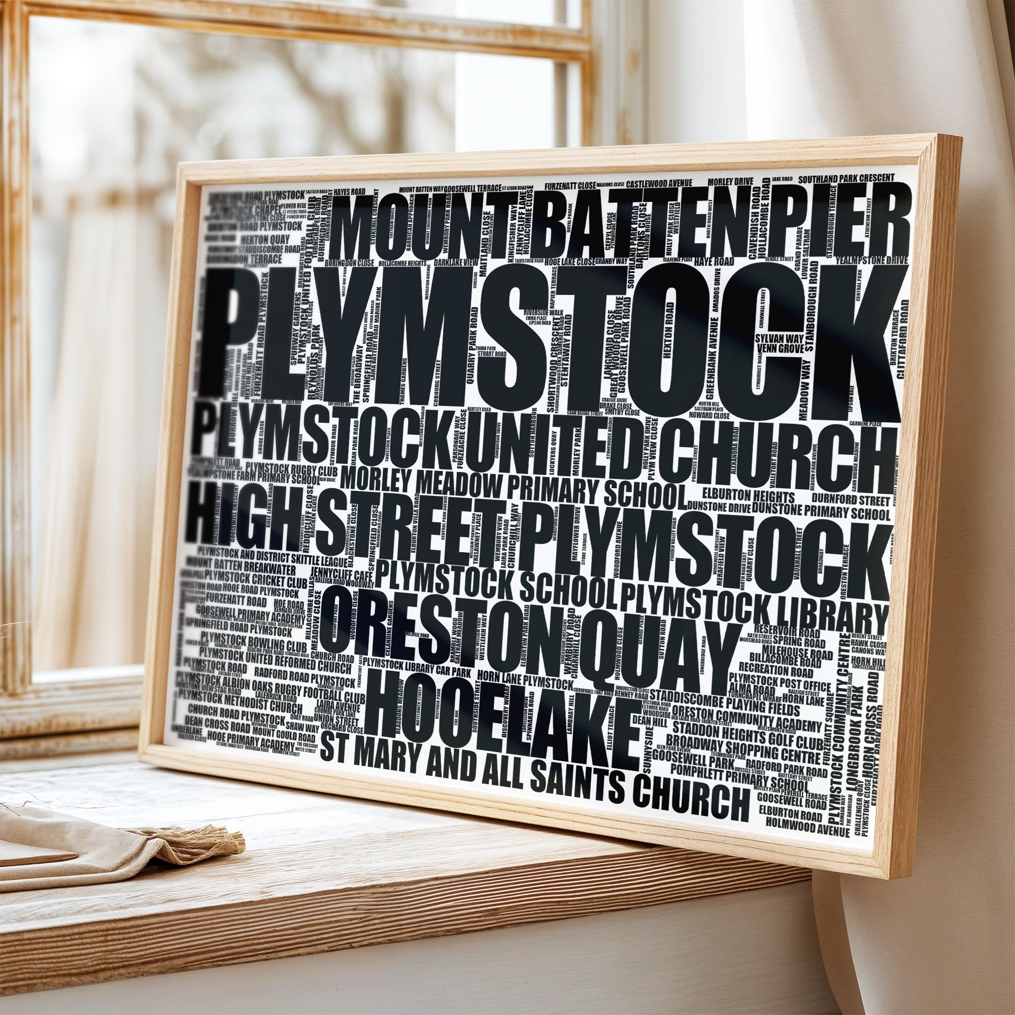 Plymstock - Premium Typographic Word Cloud Prints, Posters & Gifts