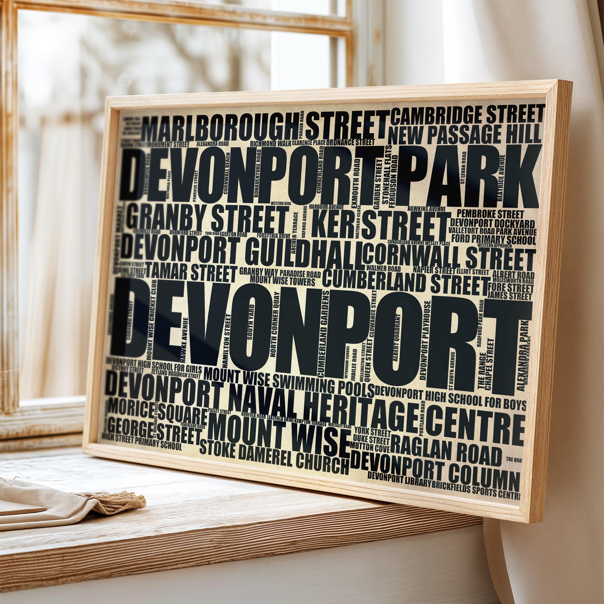 Devonport - Premium Typographic Word Cloud Prints, Posters & Gifts