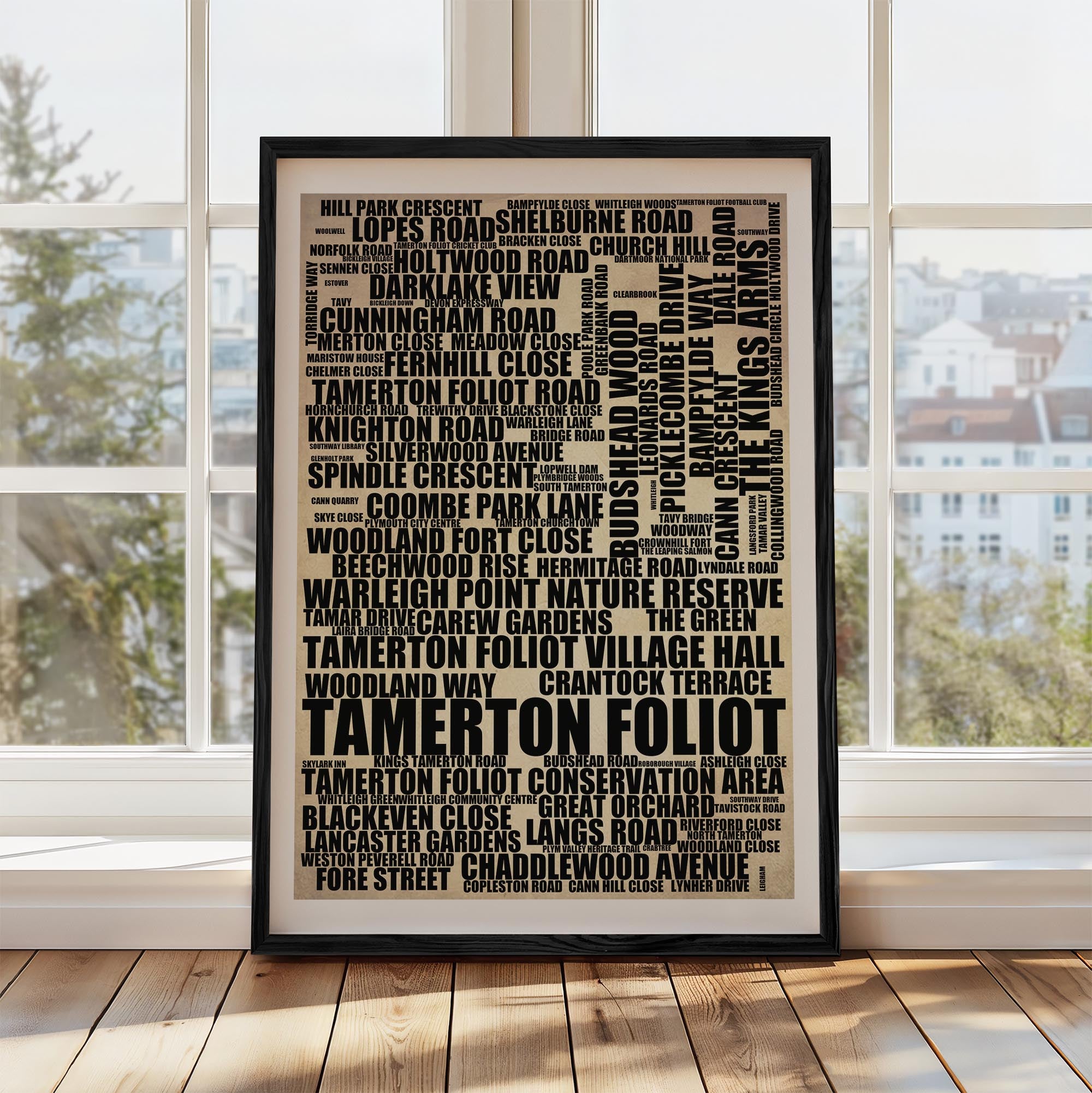 Tamerton Foliot - Premium Typographic Word Cloud Prints, Posters & Gifts