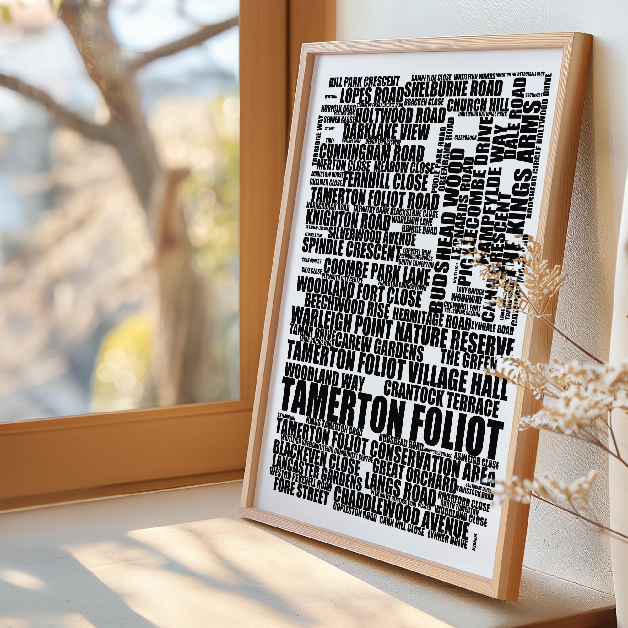 Tamerton Foliot - Premium Typographic Word Cloud Prints, Posters & Gifts