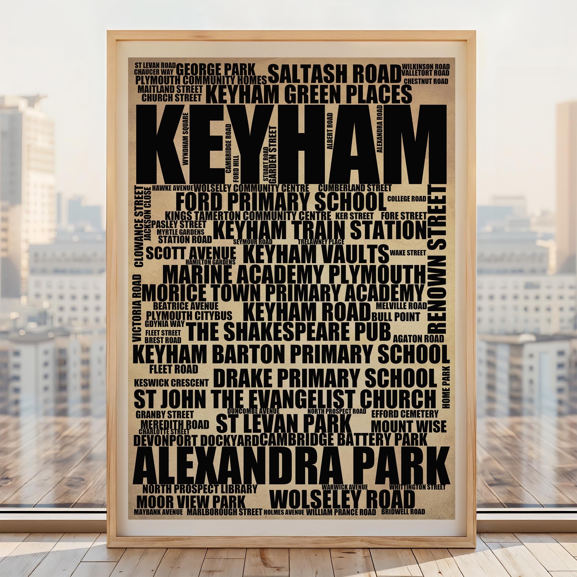 Keyham - Premium Typographic Word Cloud Prints, Posters & Gifts