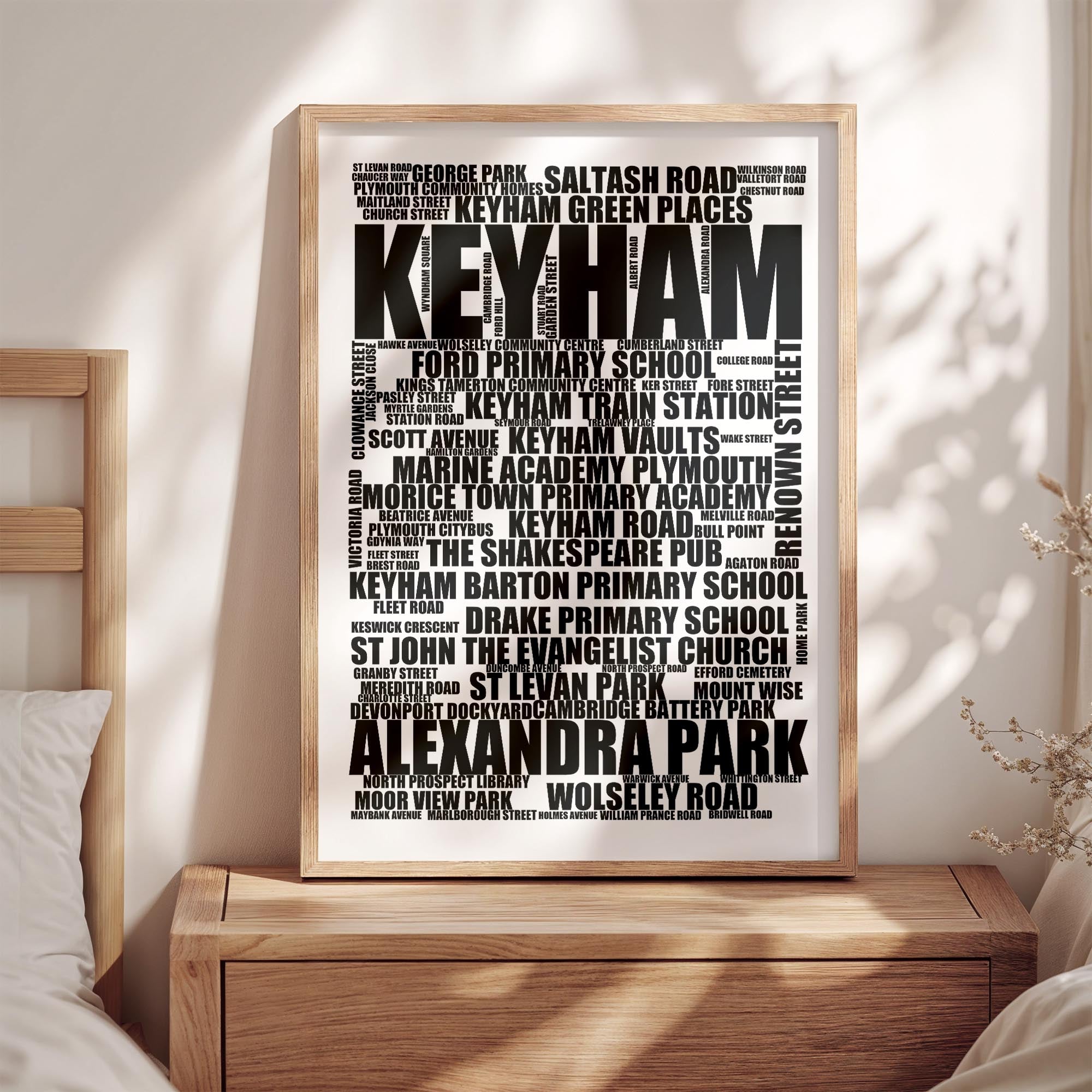 Keyham - Premium Typographic Word Cloud Prints, Posters & Gifts