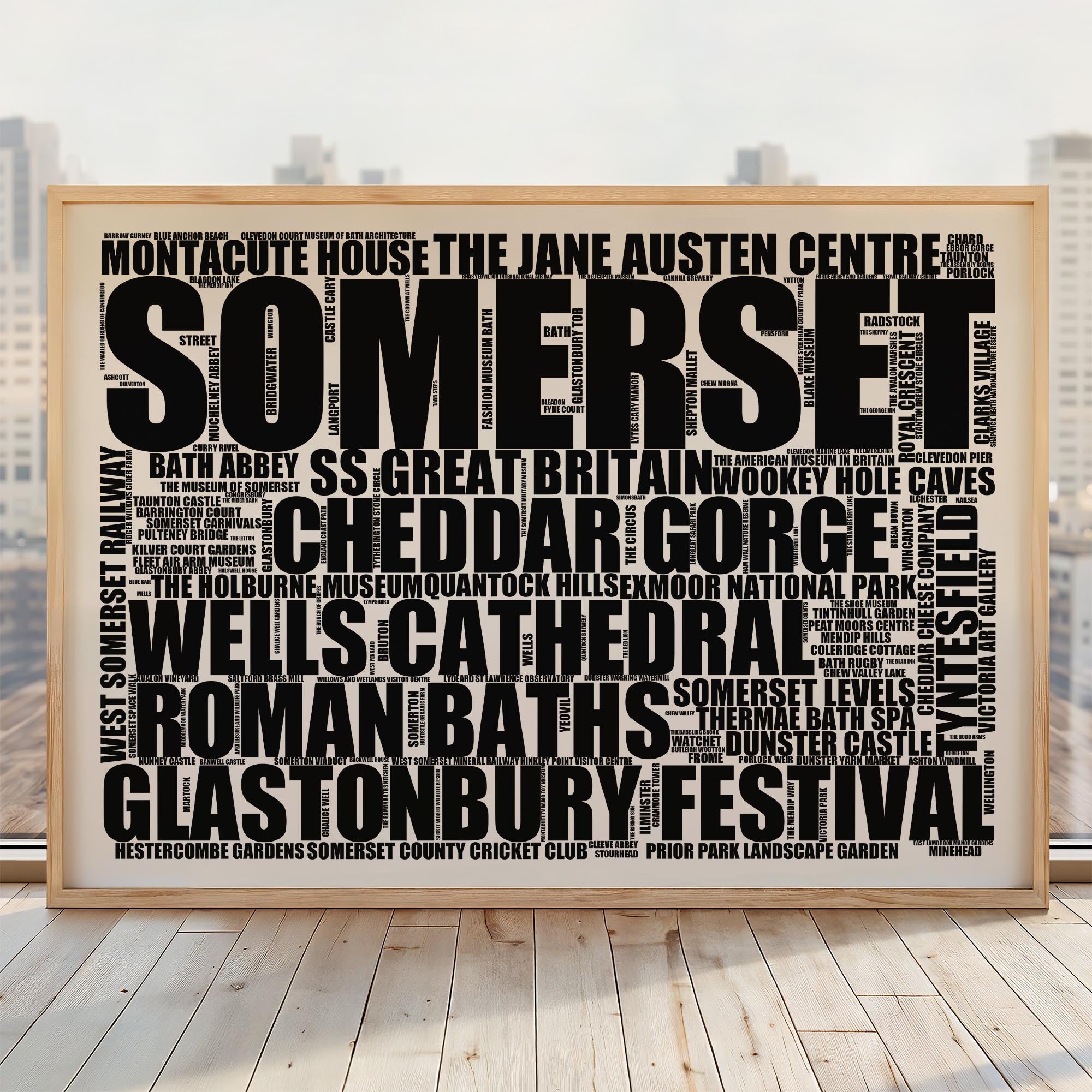 Somerset - Premium Typographic Word Cloud Prints, Posters & Gifts