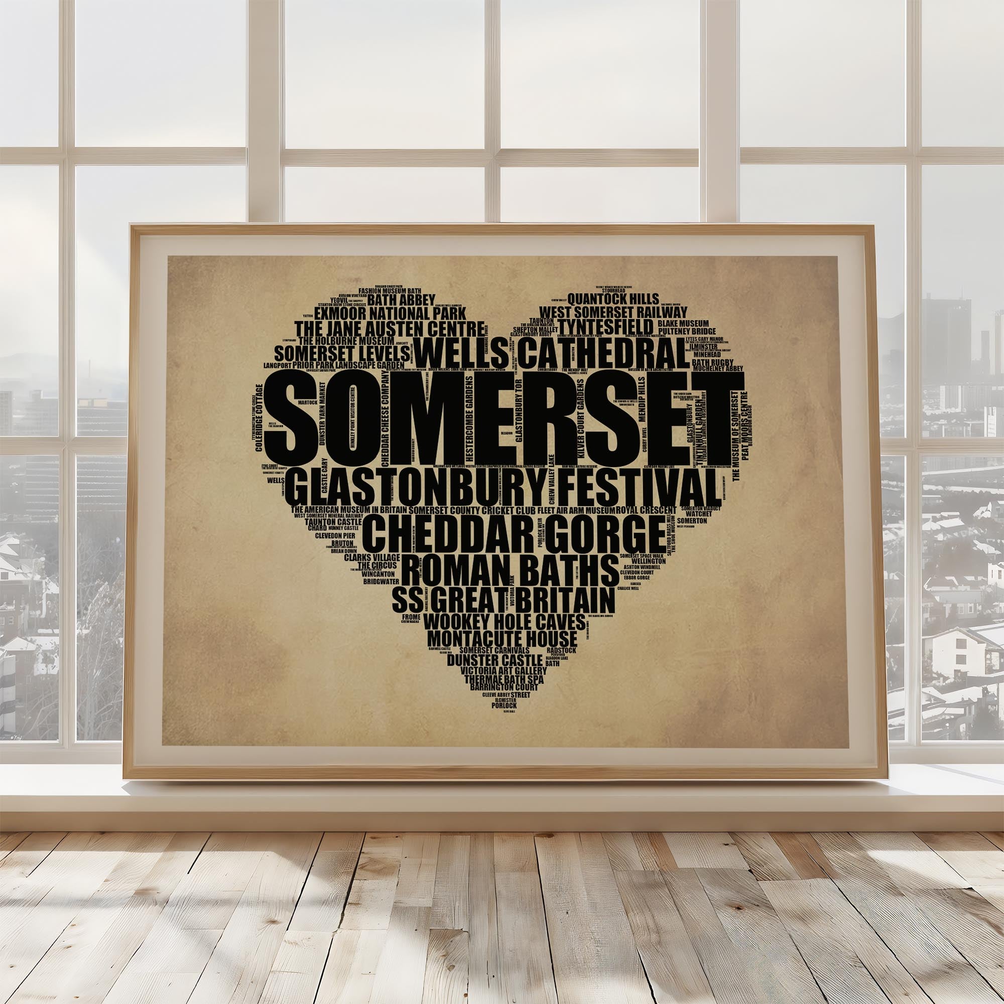 Somerset - Premium Typographic Word Cloud Prints, Posters & Gifts