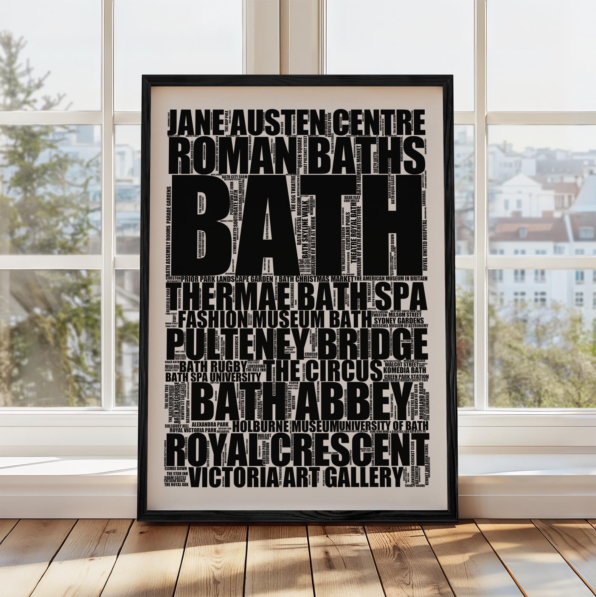 Bath - Premium Typographic Word Cloud Prints, Posters & Gifts