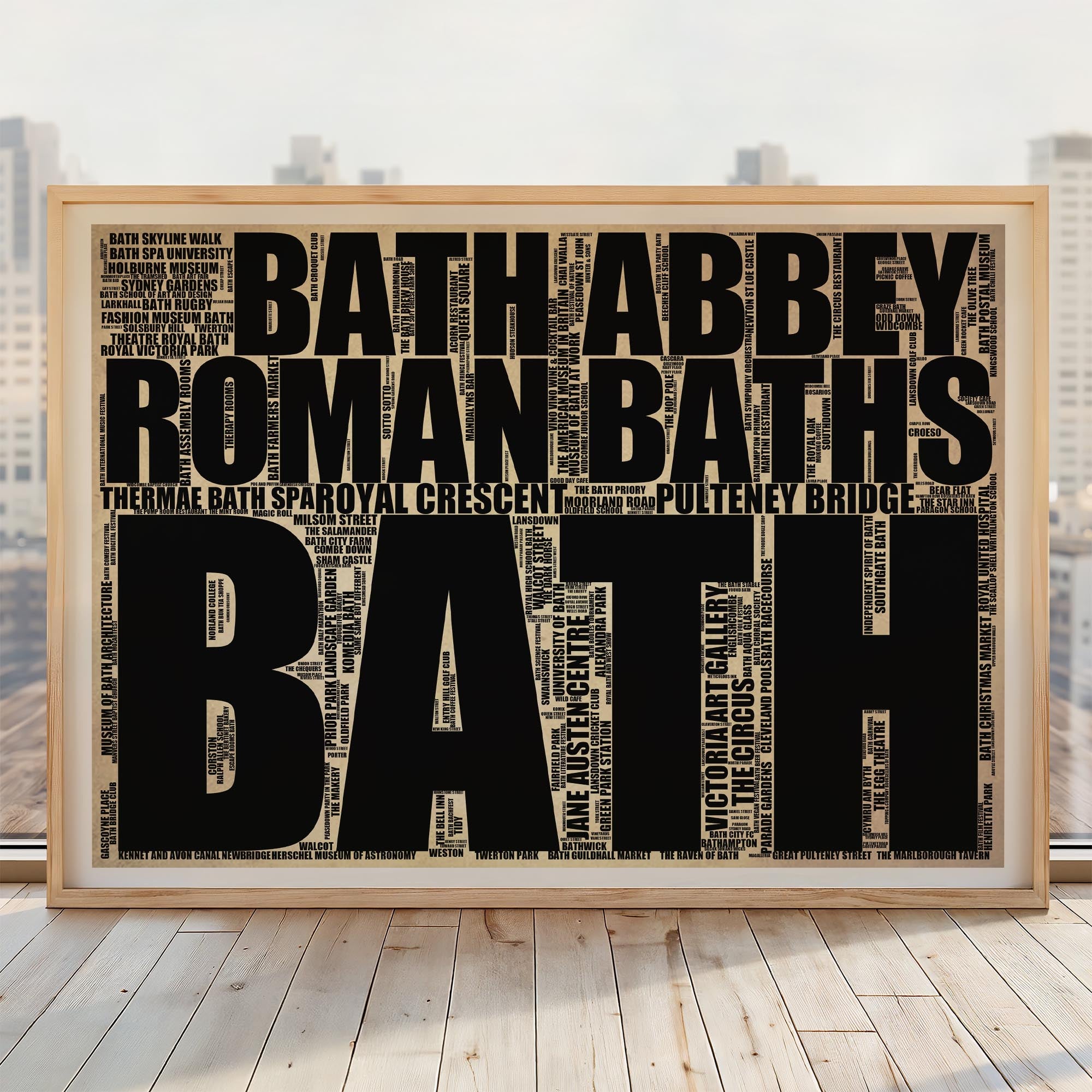 Bath - Premium Typographic Word Cloud Prints, Posters & Gifts