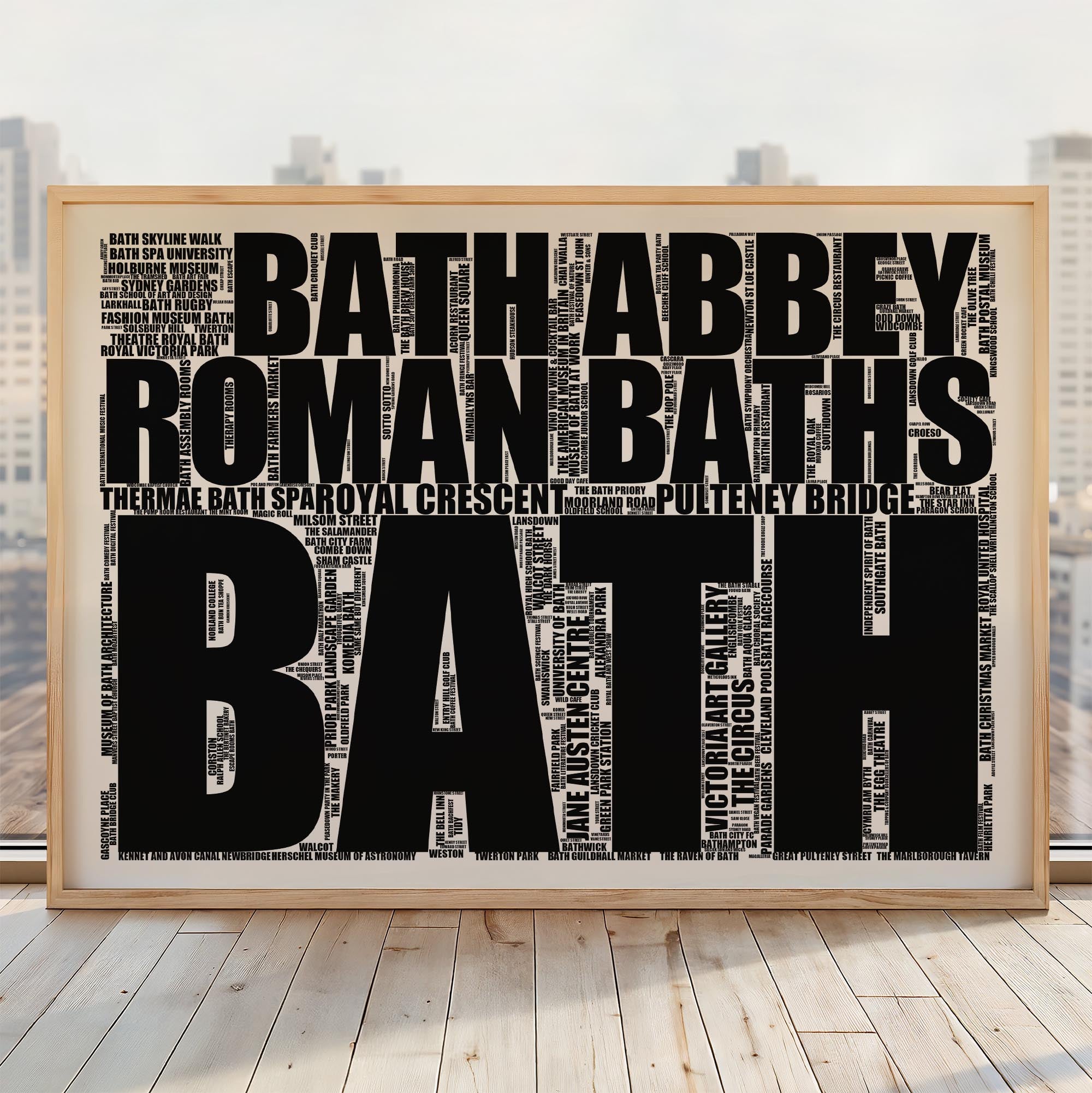 Bath - Premium Typographic Word Cloud Prints, Posters & Gifts