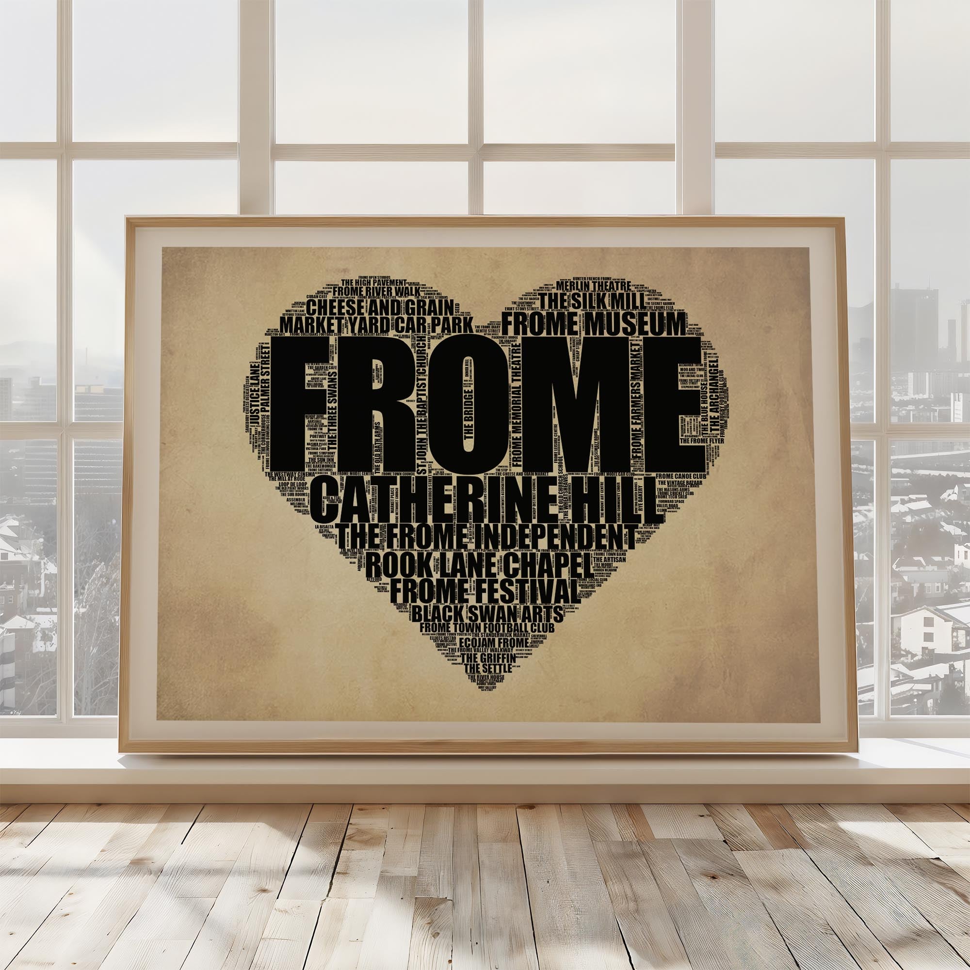 Frome - Premium Typographic Word Cloud Prints, Posters & Gifts