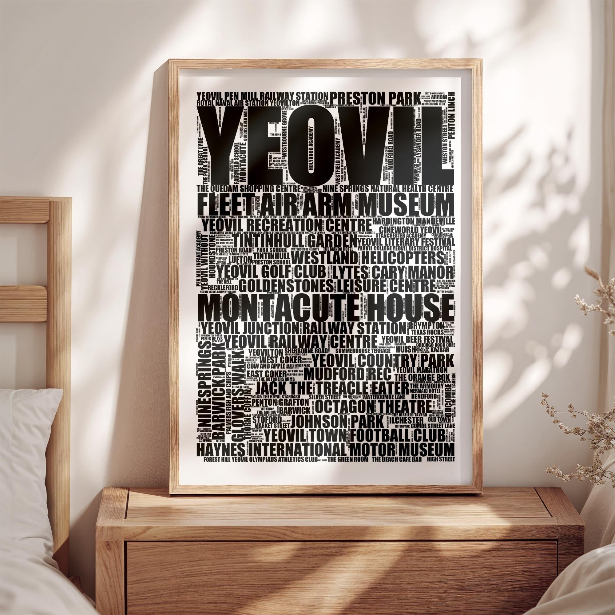 Yeovil - Premium Typographic Word Cloud Prints, Posters & Gifts