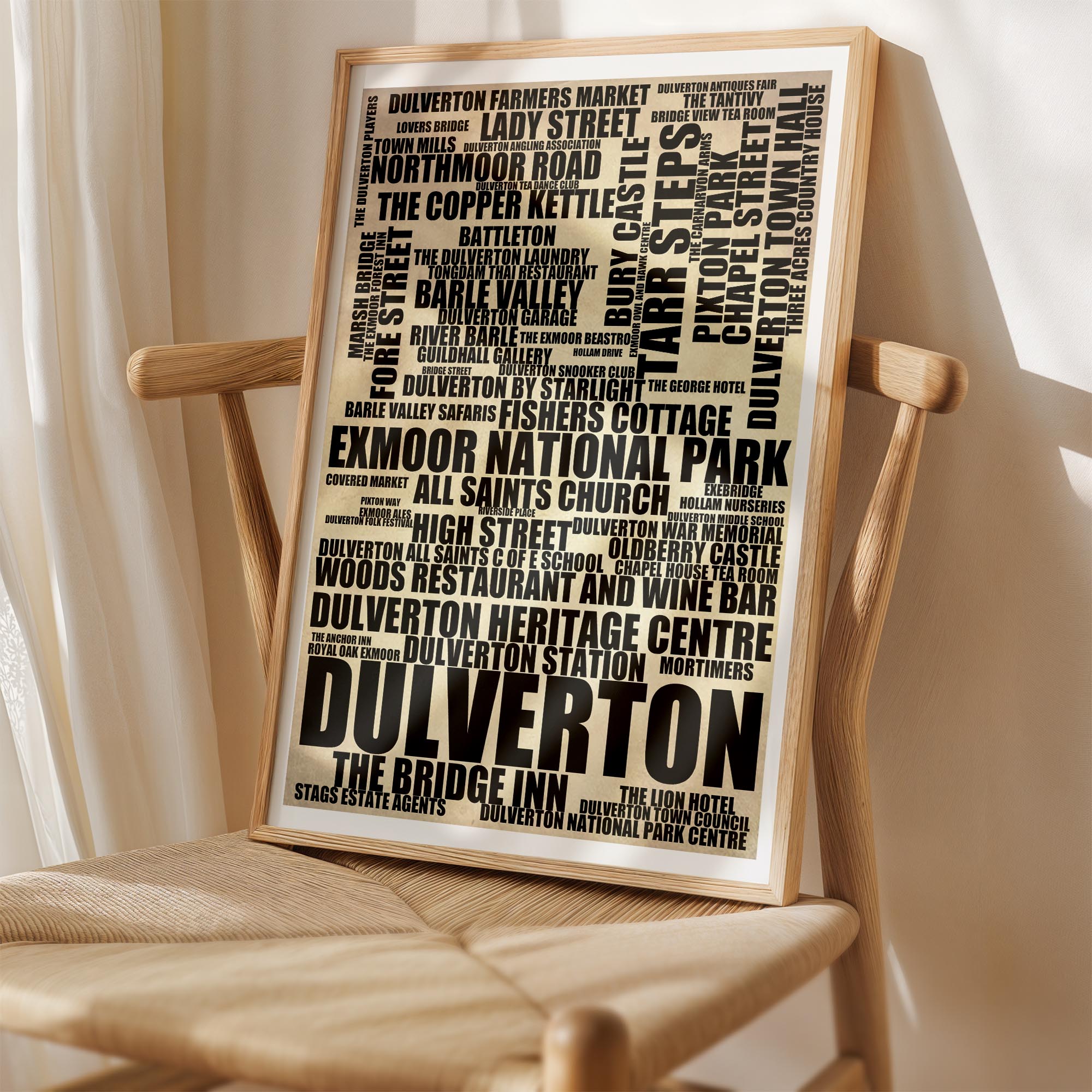 Dulverton - Premium Typographic Word Cloud Prints, Posters & Gifts