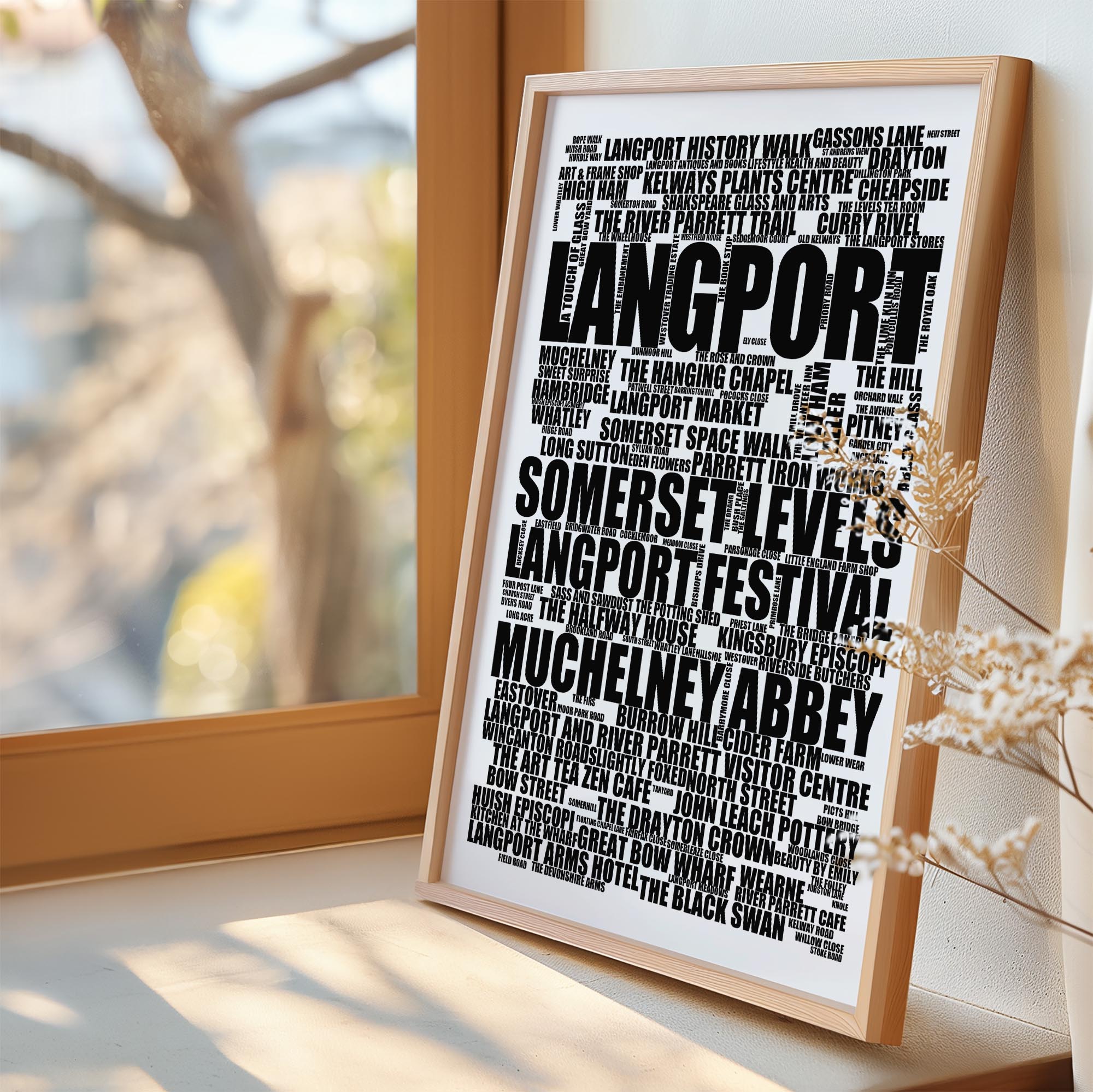 Langport - Premium Typographic Word Cloud Prints, Posters & Gifts