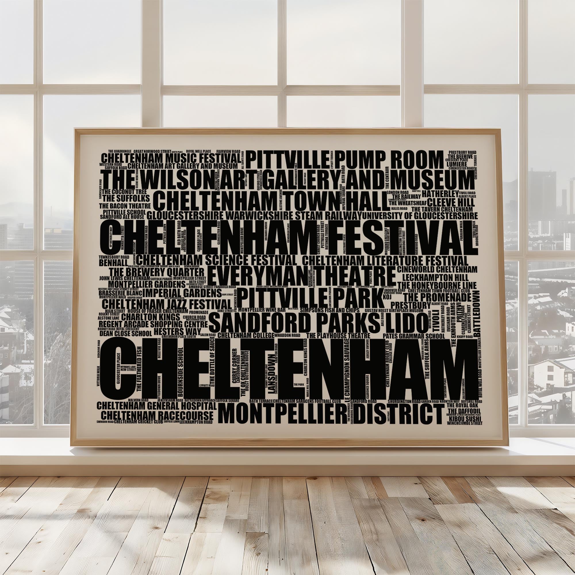 Cheltenham - Premium Typographic Word Cloud Prints, Posters & Gifts