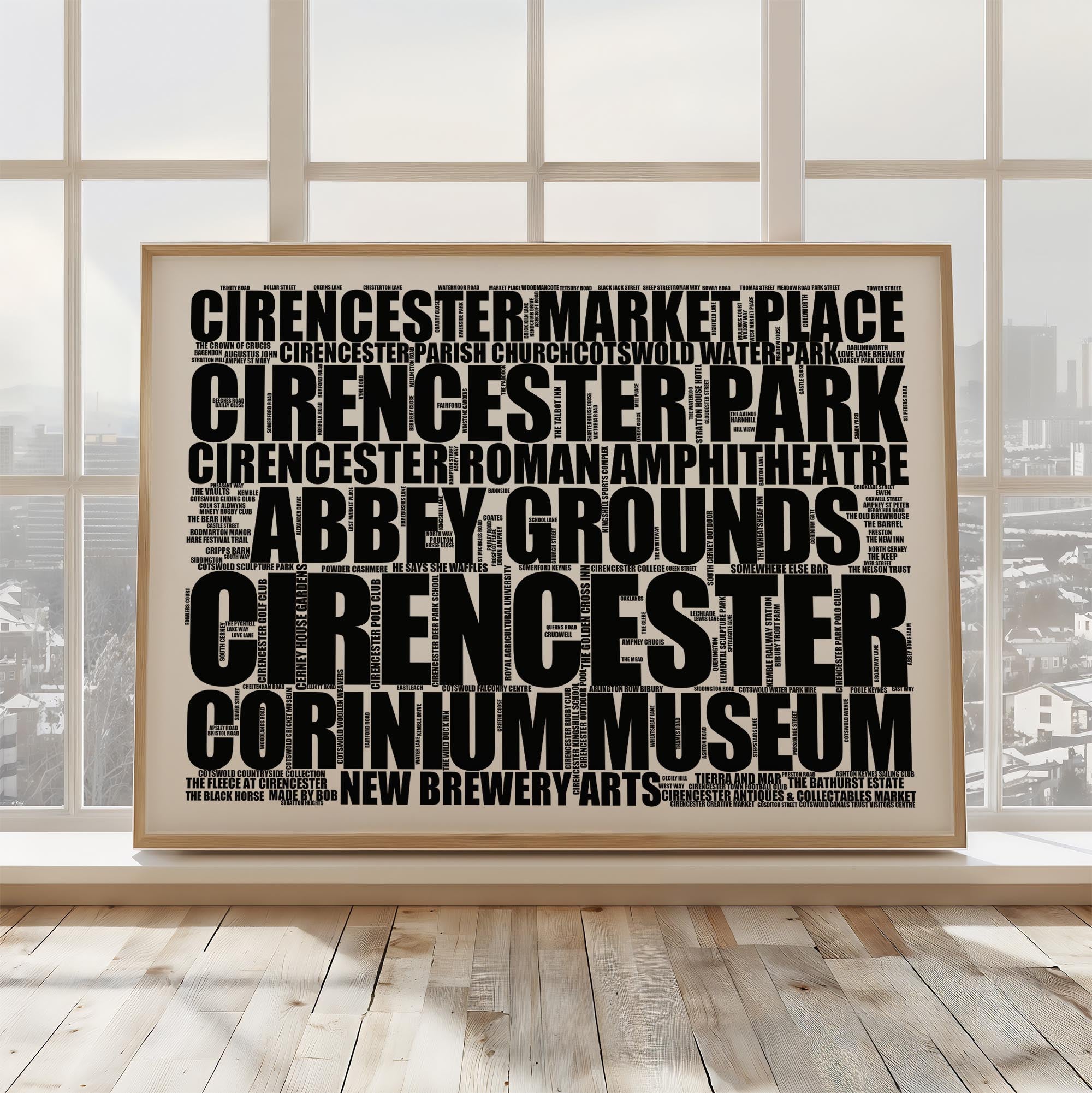 Cirencester - Premium Typographic Word Cloud Prints, Posters & Gifts