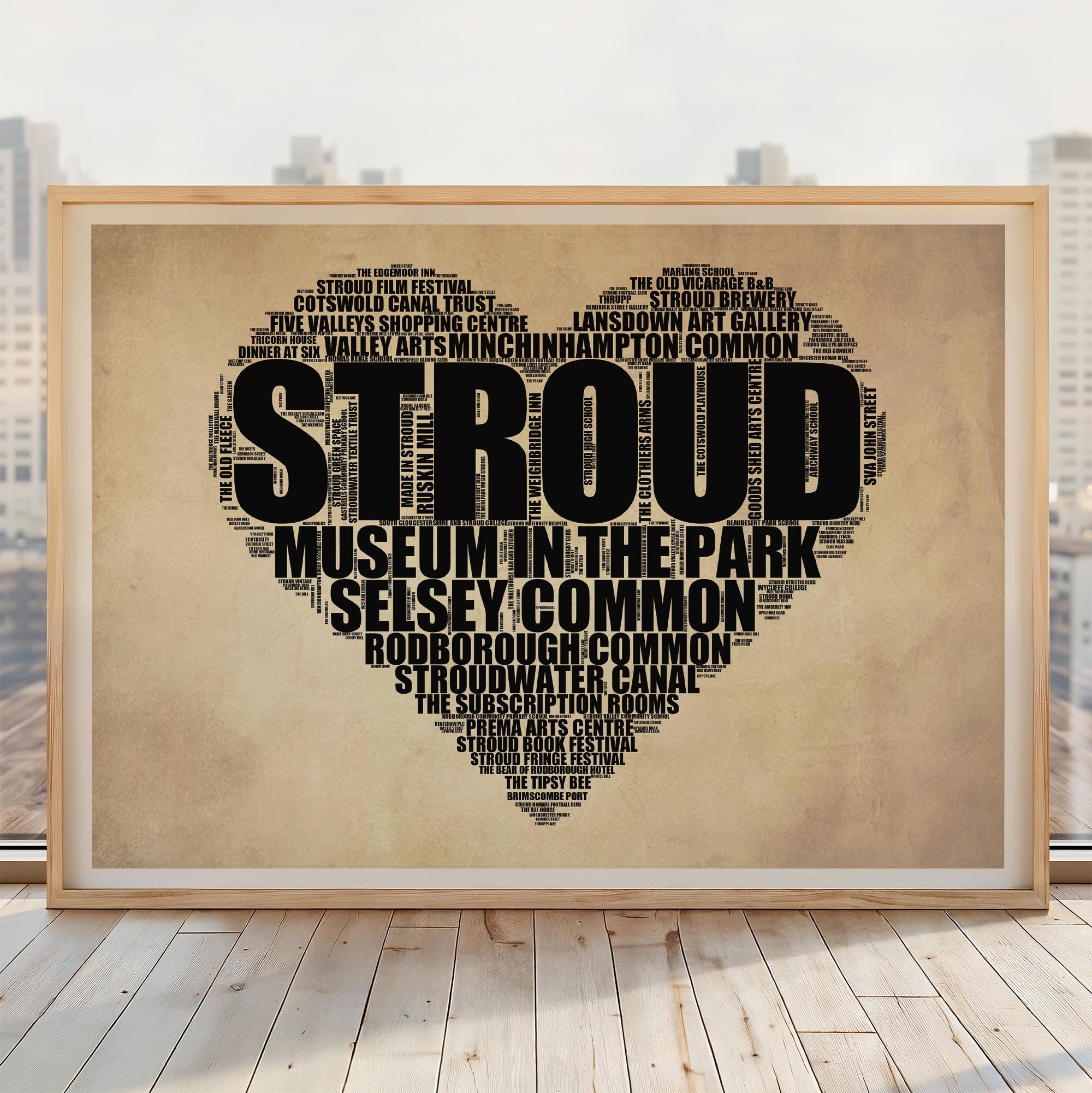 Stroud - Premium Typographic Word Cloud Prints, Posters & Gifts