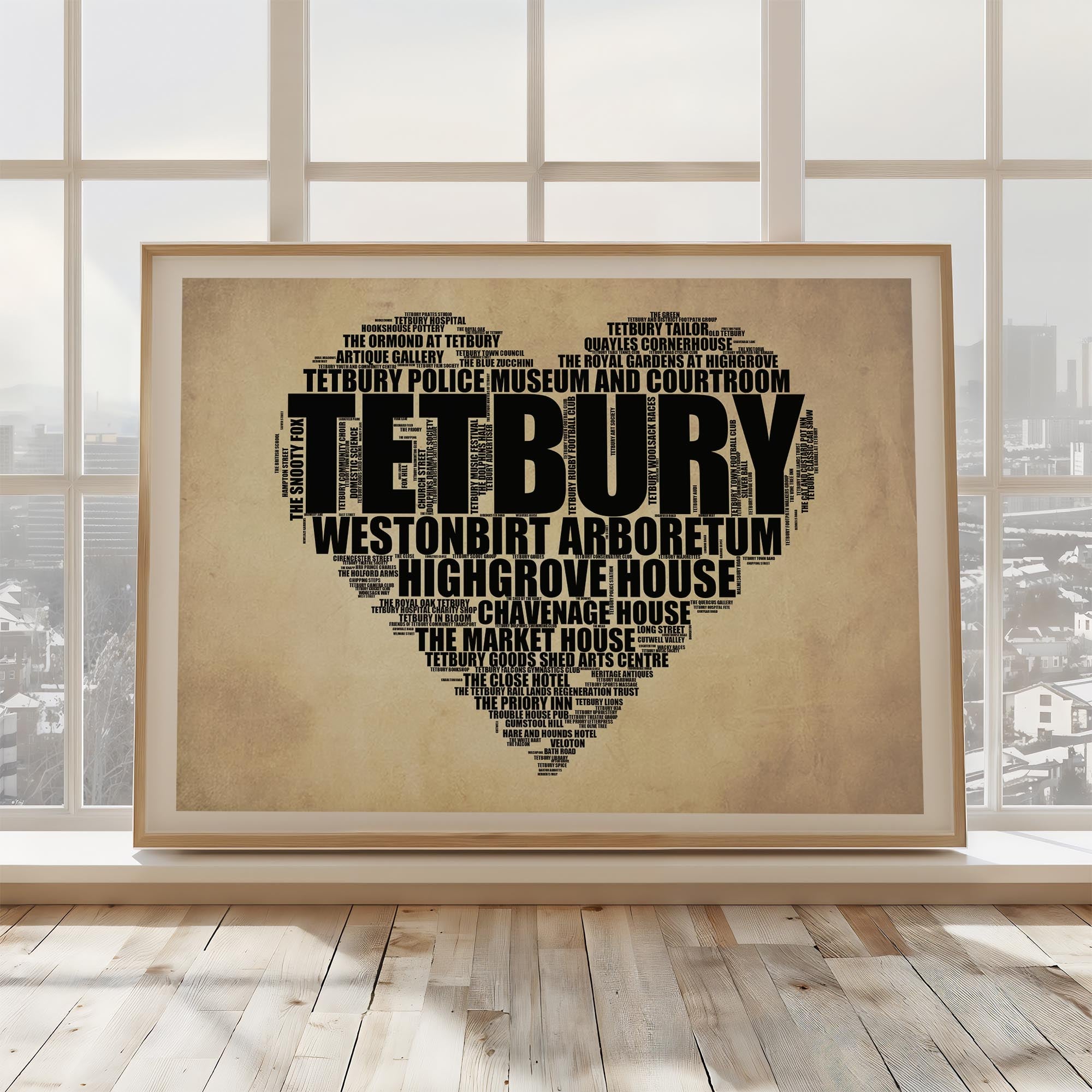 Tetbury - Premium Typographic Word Cloud Prints, Posters & Gifts