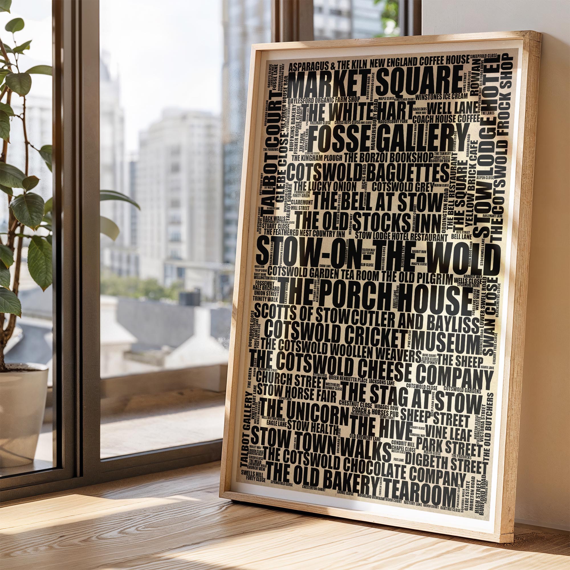 Stow-on-the-Wold - Premium Typographic Word Cloud Prints, Posters & Gifts