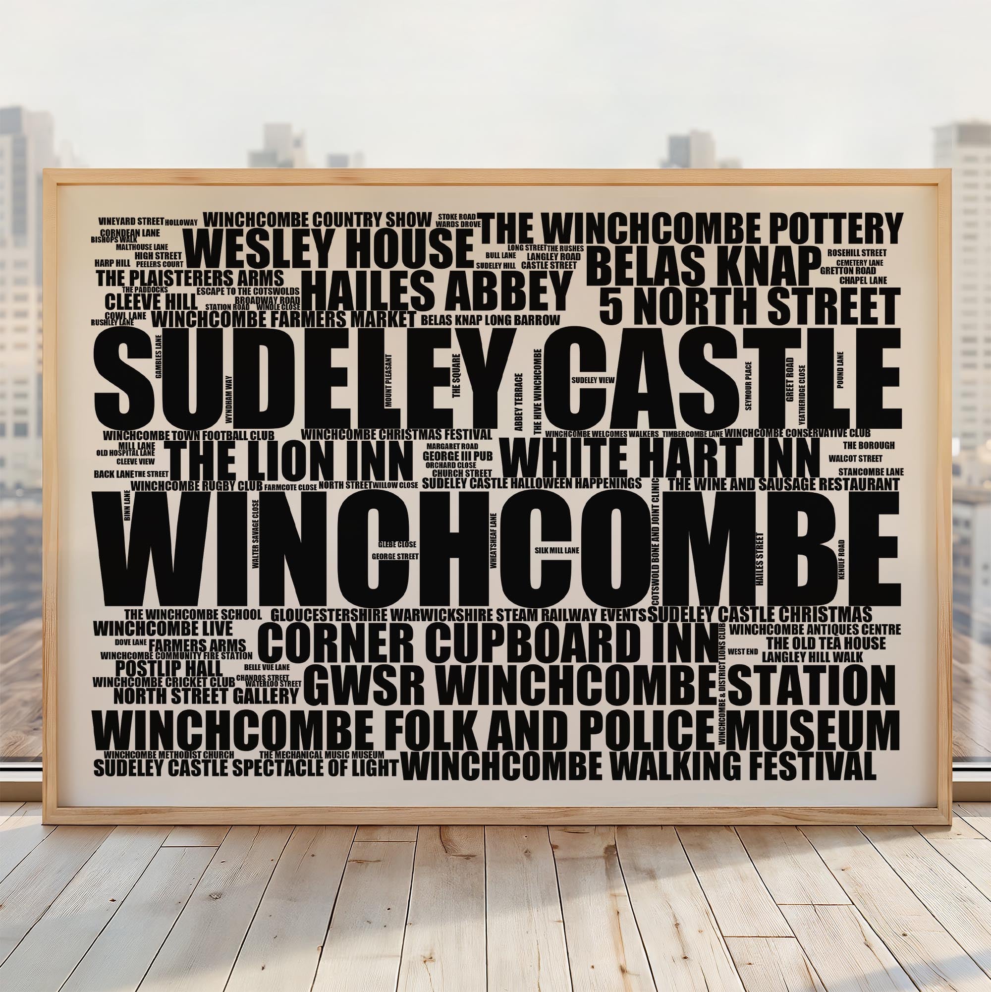 Winchcombe - Premium Typographic Word Cloud Prints, Posters & Gifts