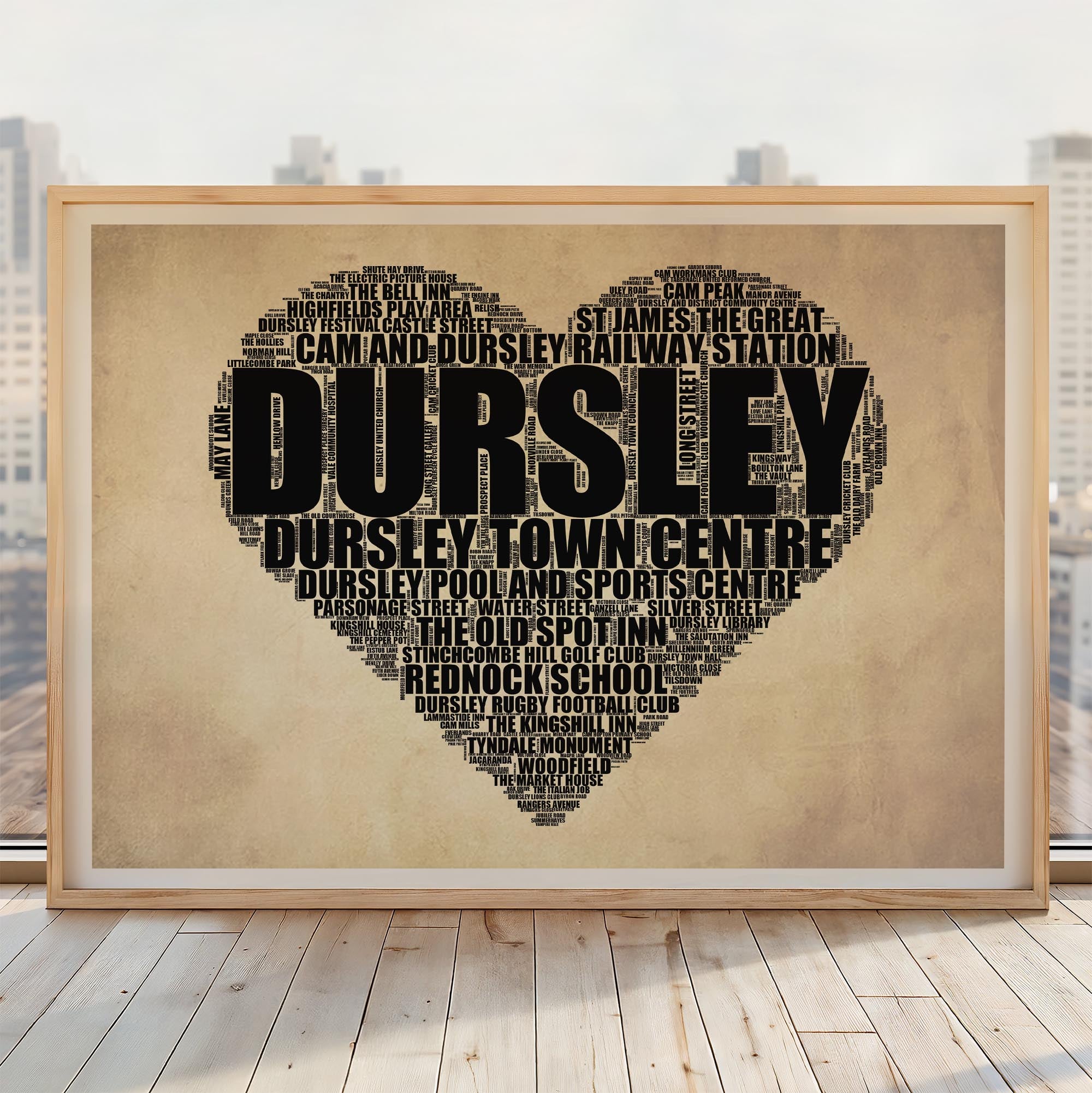 Dursley - Premium Typographic Word Cloud Prints, Posters & Gifts