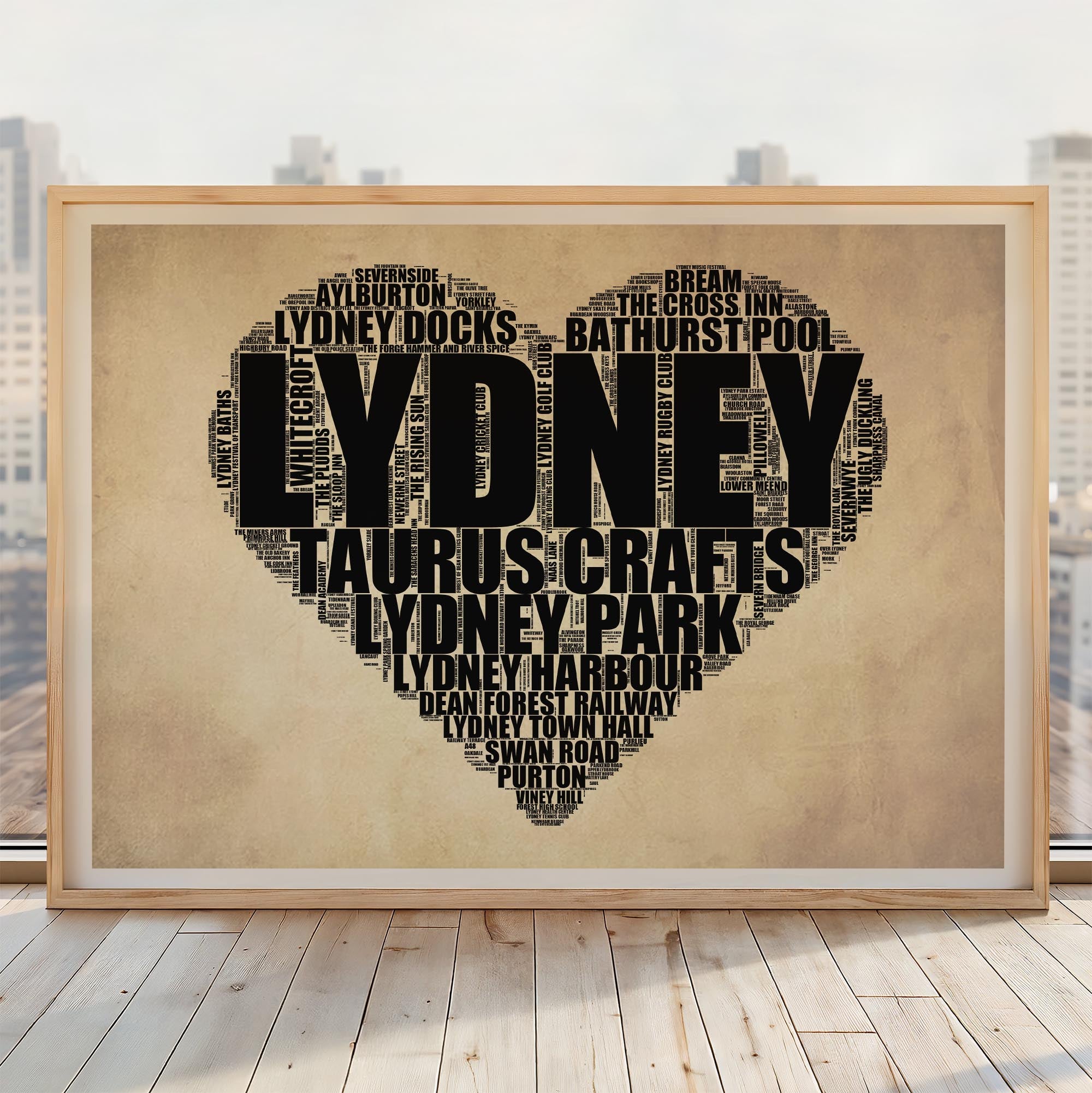 Lydney - Premium Typographic Word Cloud Prints, Posters & Gifts