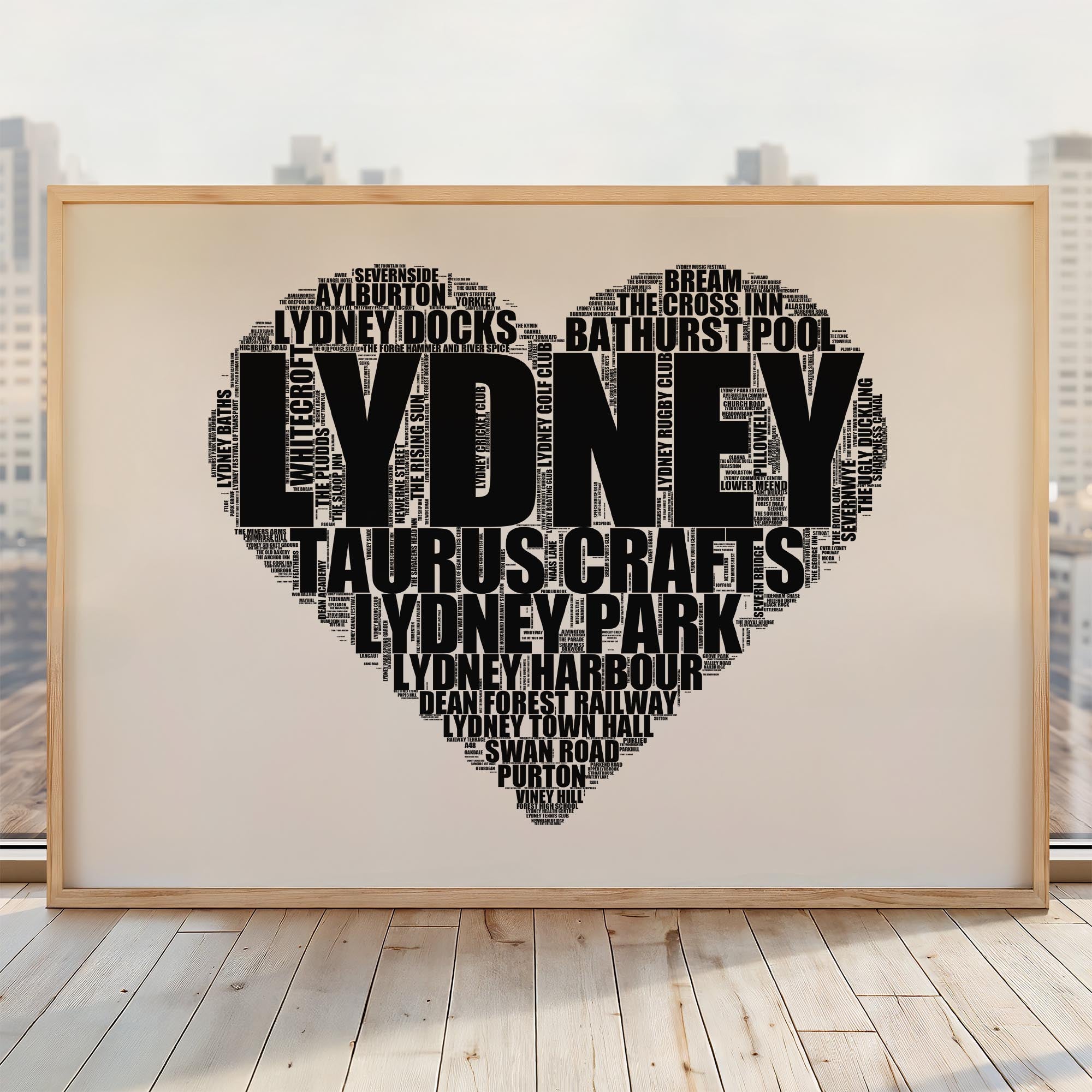 Lydney - Premium Typographic Word Cloud Prints, Posters & Gifts