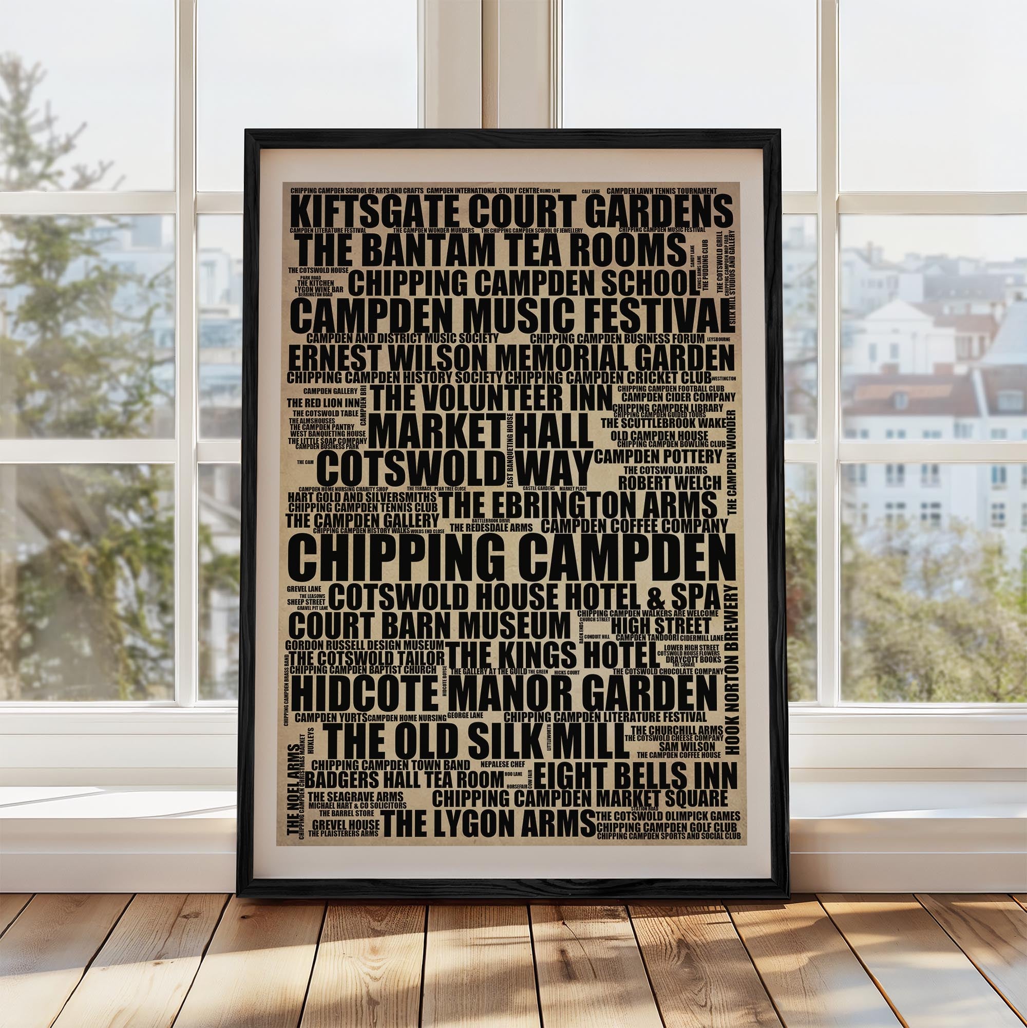 Chipping Campden - Premium Typographic Word Cloud Prints, Posters & Gifts