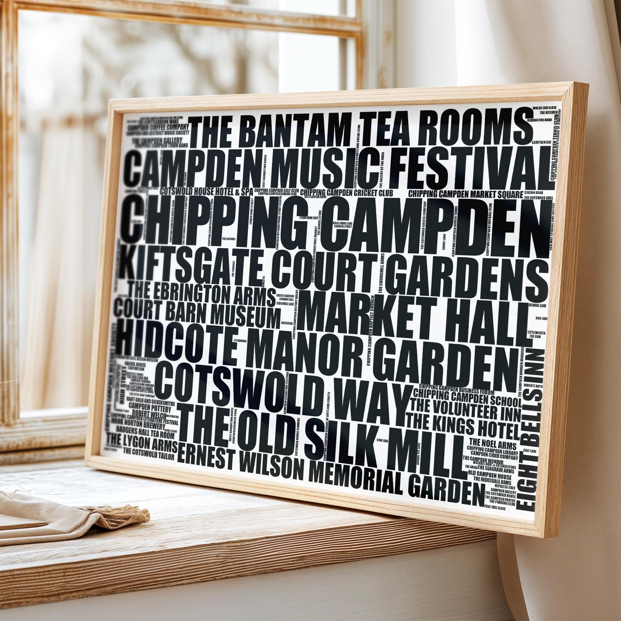 Chipping Campden - Premium Typographic Word Cloud Prints, Posters & Gifts