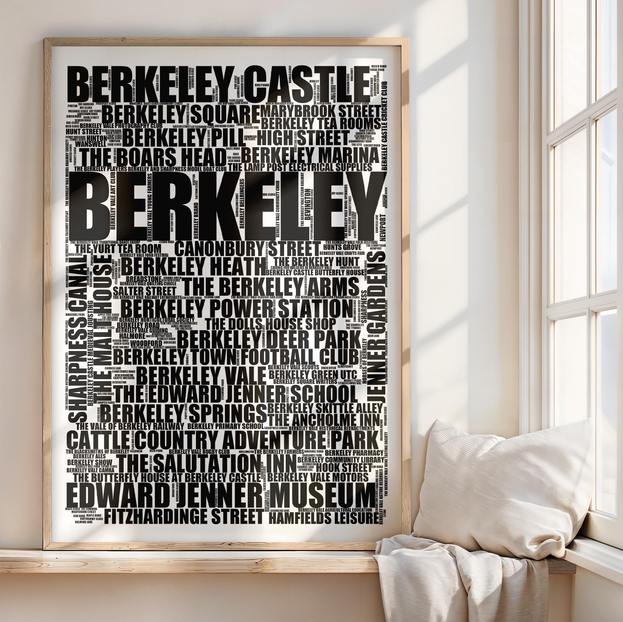 Berkeley - Premium Typographic Word Cloud Prints, Posters & Gifts