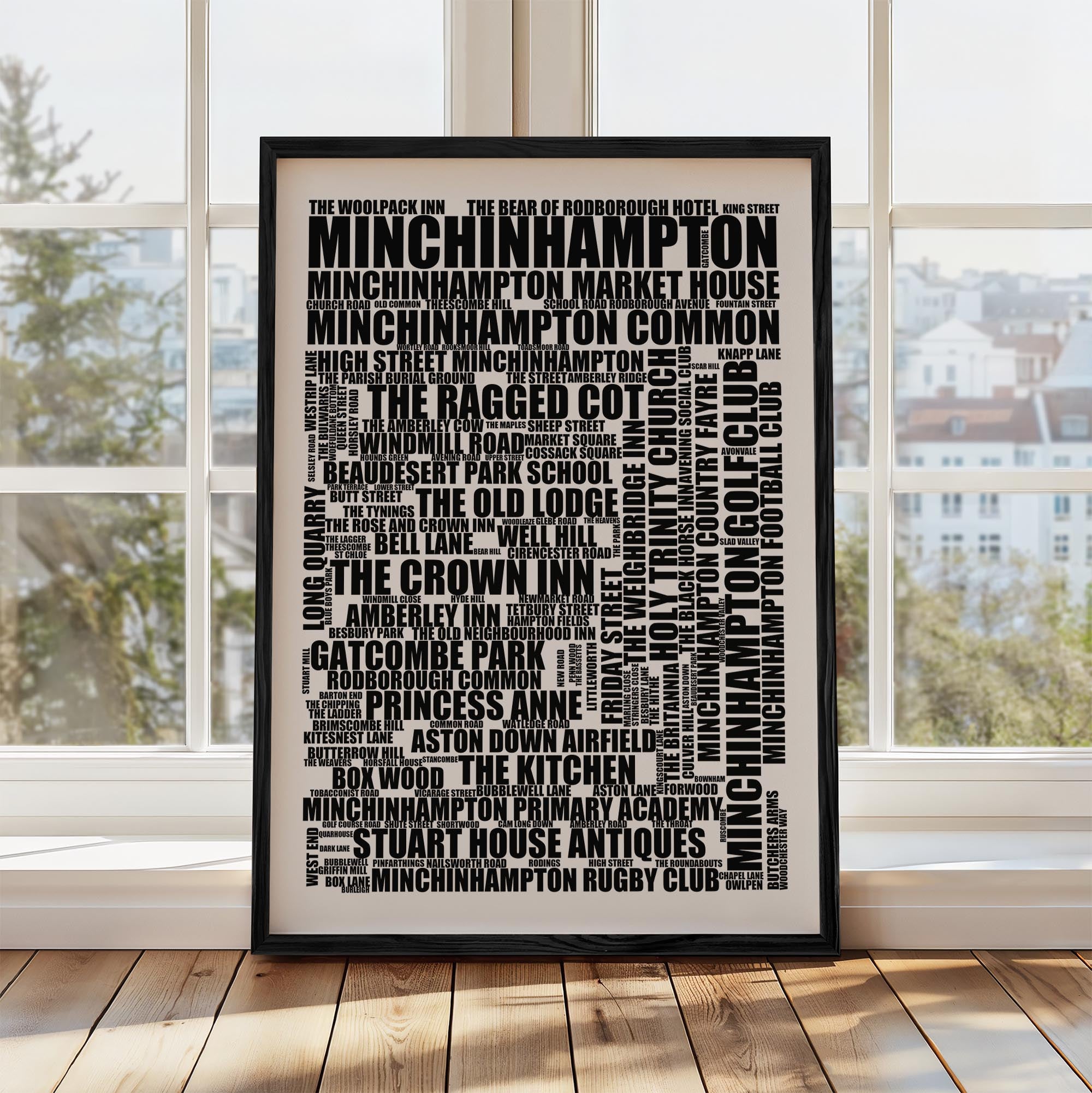 Minchinhampton - Premium Typographic Word Cloud Prints, Posters & Gifts