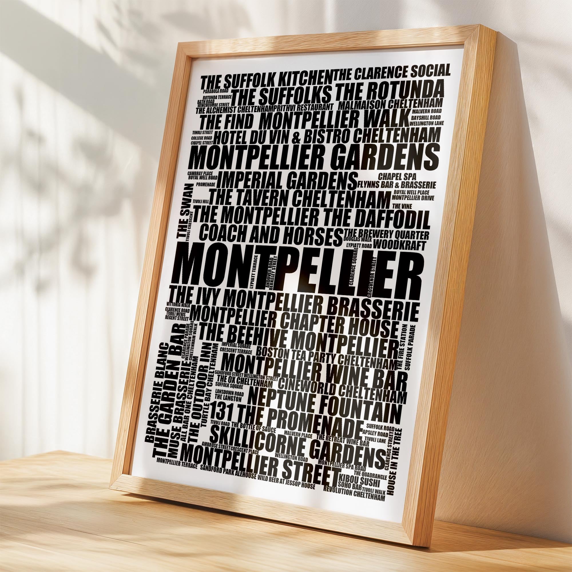 Montpellier - Premium Typographic Word Cloud Prints, Posters & Gifts