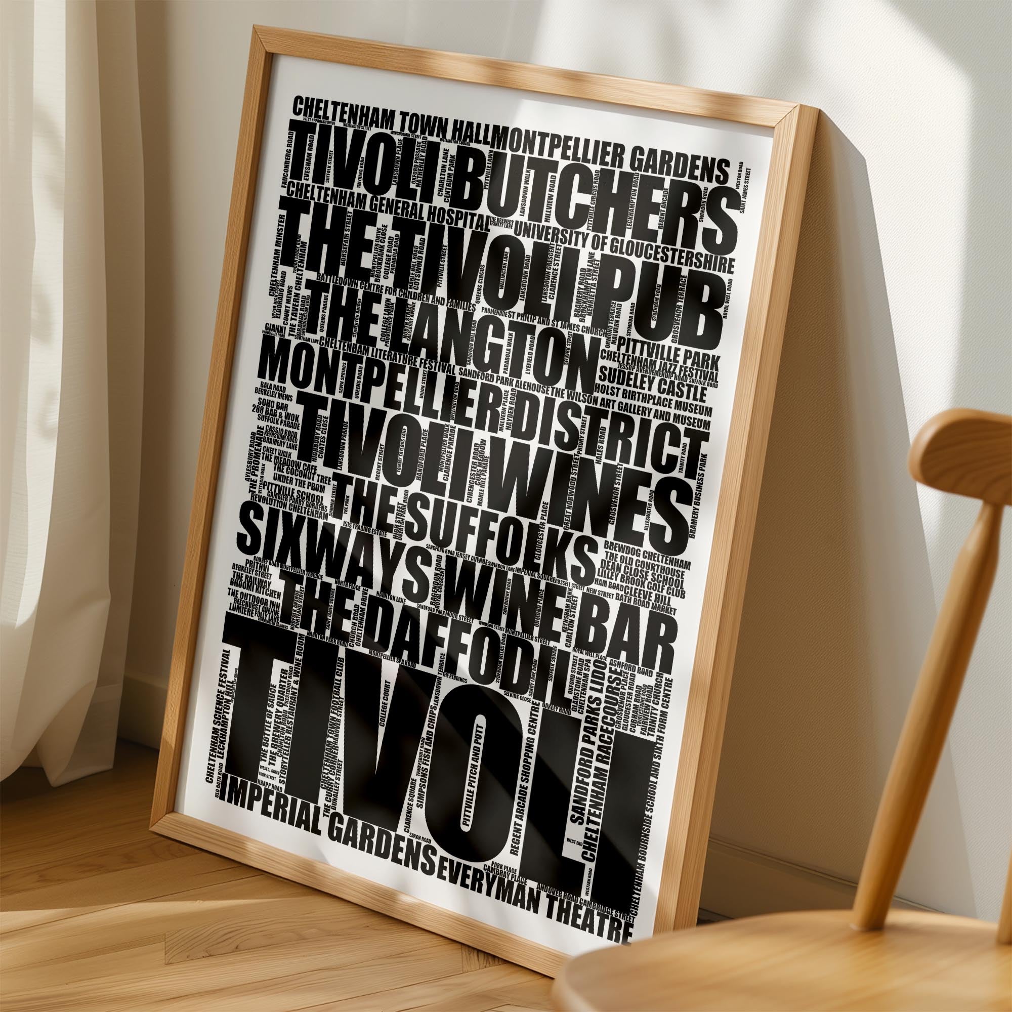 Tivoli - Premium Typographic Word Cloud Prints, Posters & Gifts