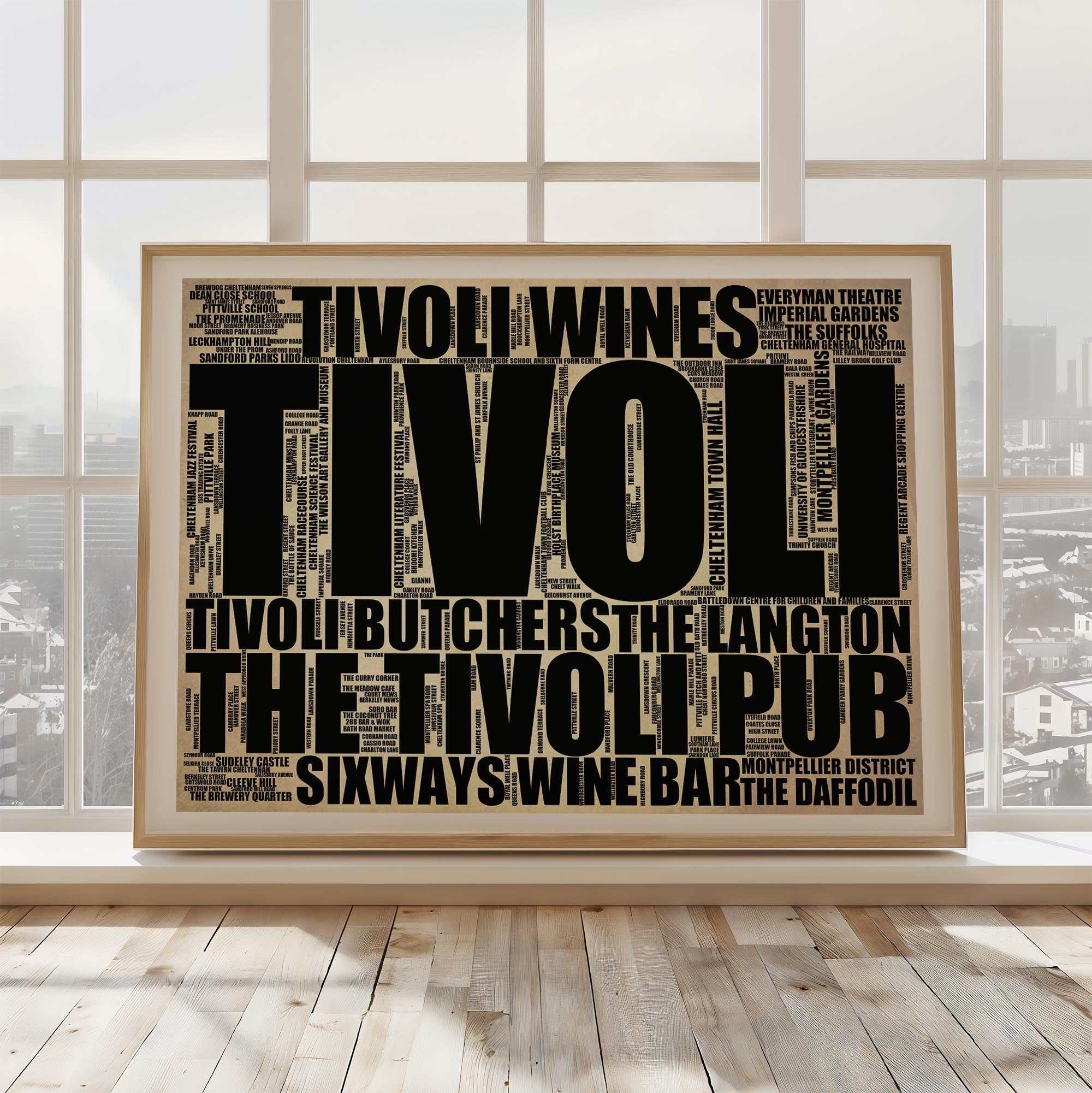 Tivoli - Premium Typographic Word Cloud Prints, Posters & Gifts